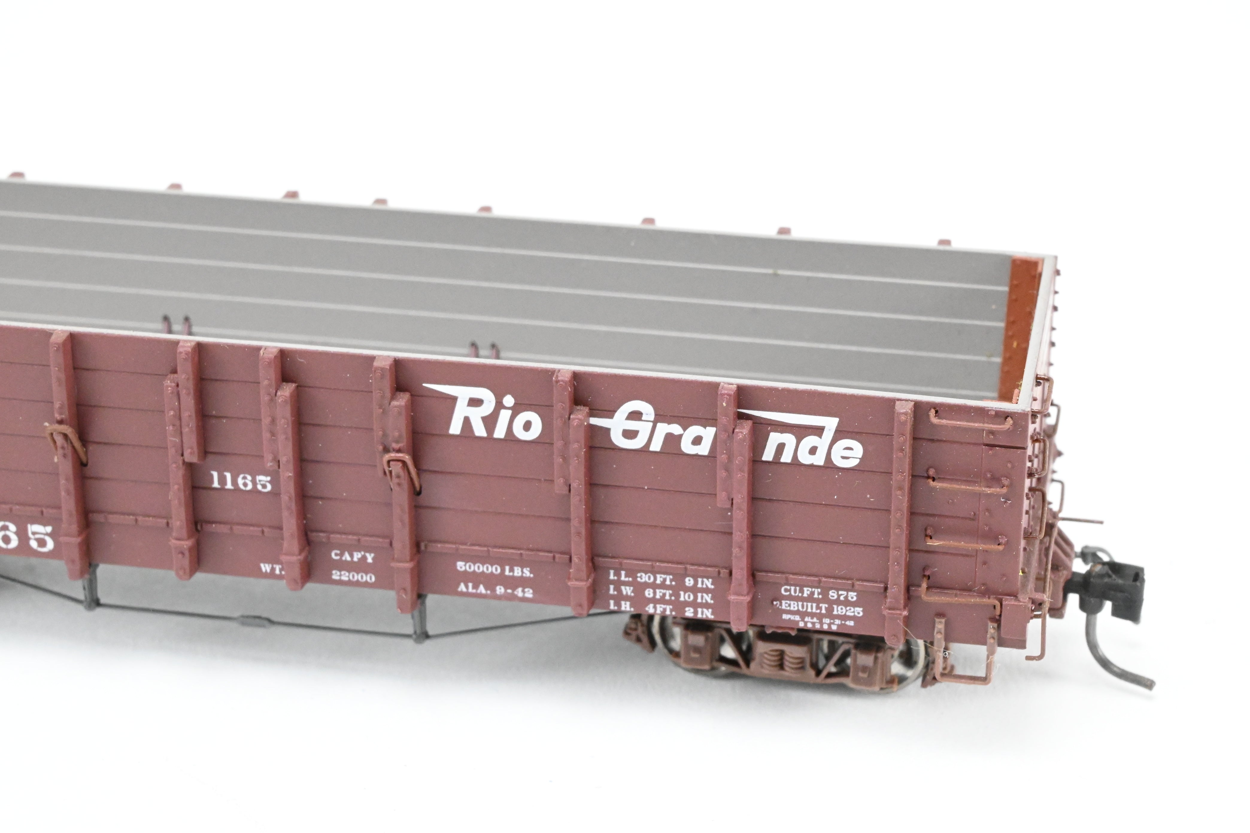HOn3 Blackstone Models D&RGW High Side Gondola No. 1165 with Flying Grande Herald
