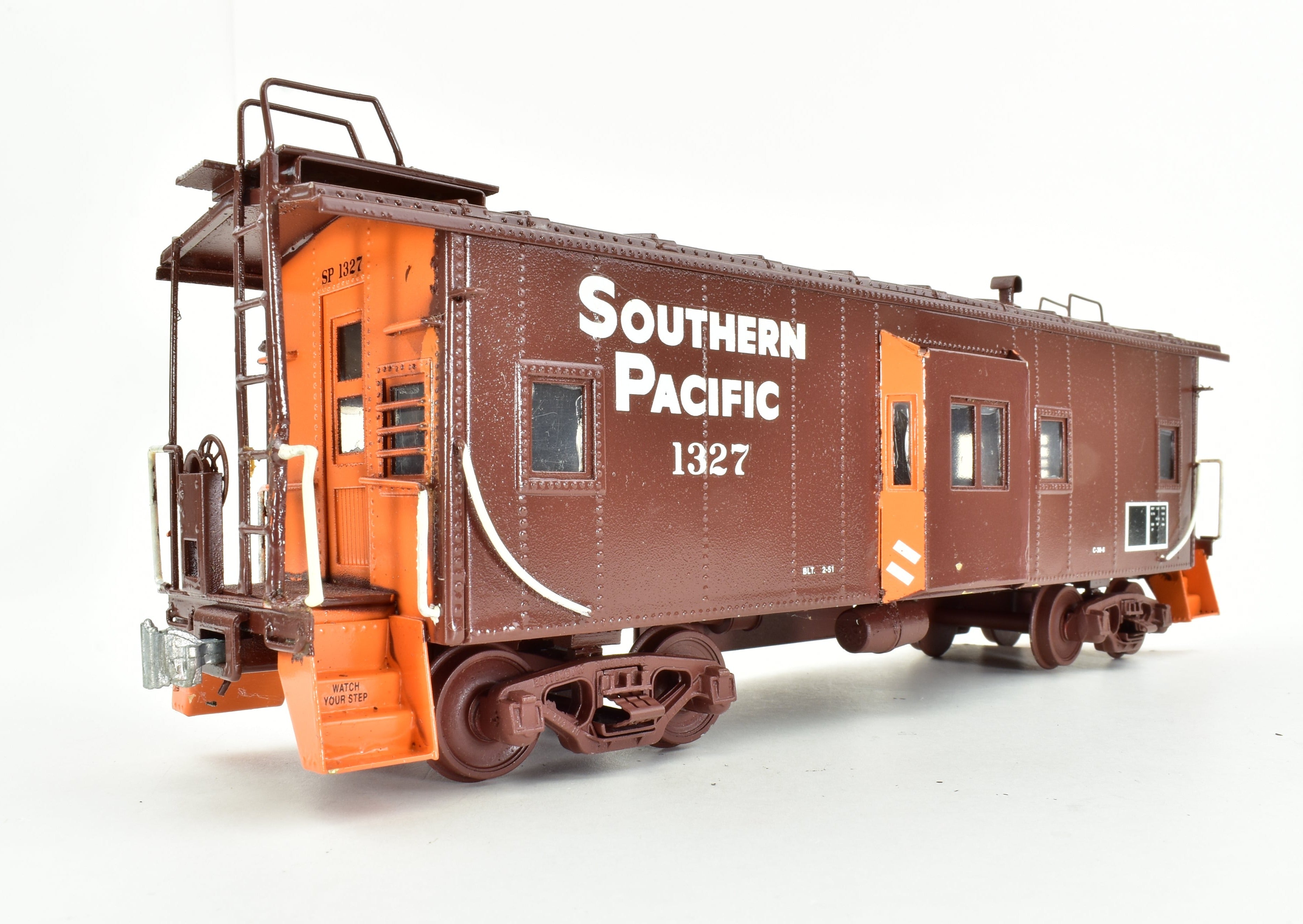 O Scale 1:48 Custom Painted Southern Pacific Bay Window Caboose Model by Max Gray in Brass with CON Max Gray SP Design - No Original Box