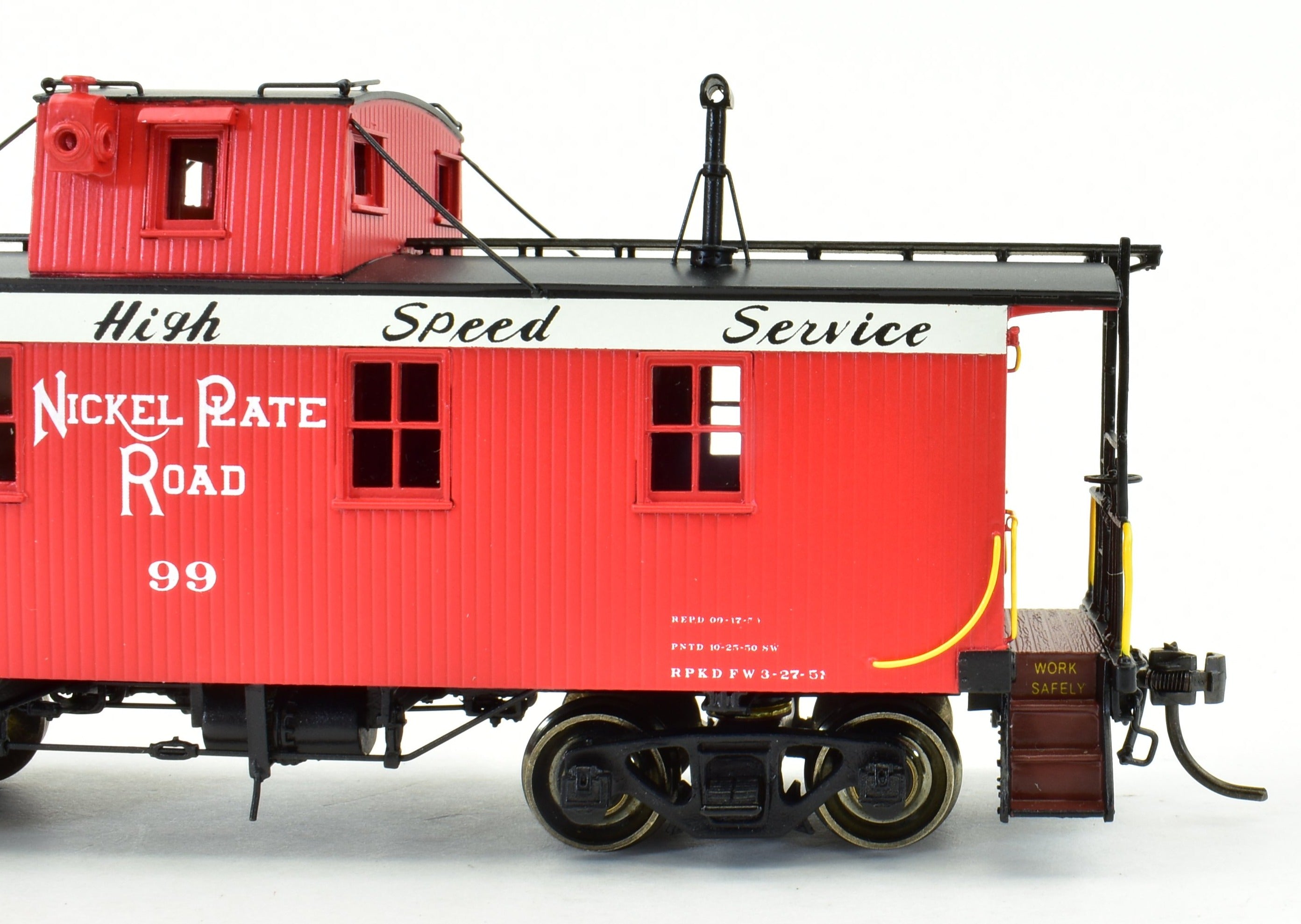 HO Scale Brass Division Point NYC & St.L Nickel Plate Road 46 - 147 Series 30 - Foot Wood Caboose FP Model by Boo - Rim