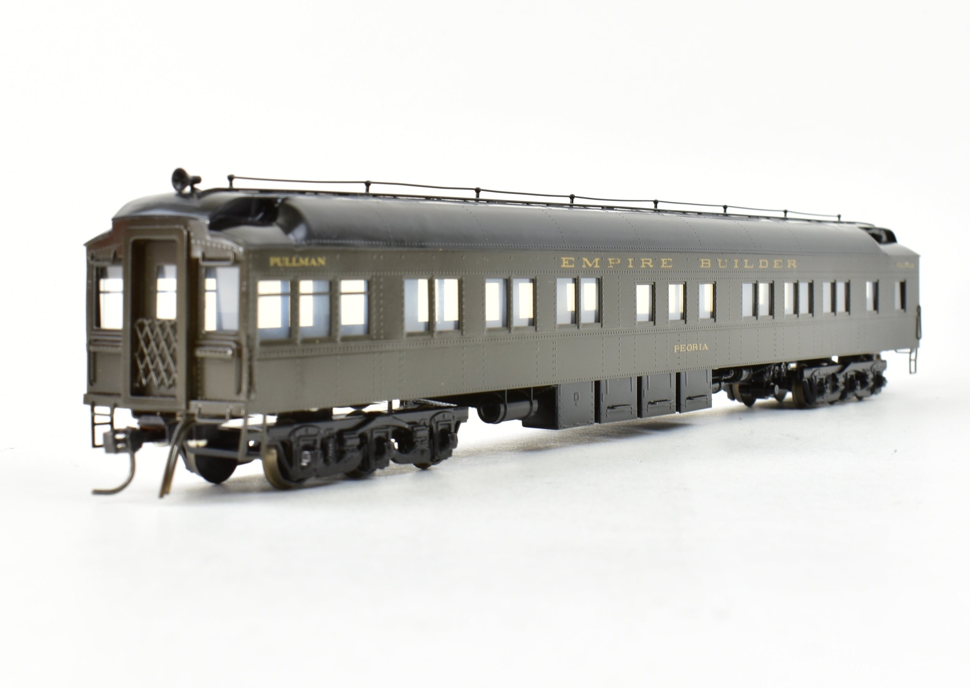 HO Scale Brass Model Train - Oriental Limited GN, Great Northern 1935 Empire Builder Observation Lounge Cars 1071 - 1075 CP Peoria