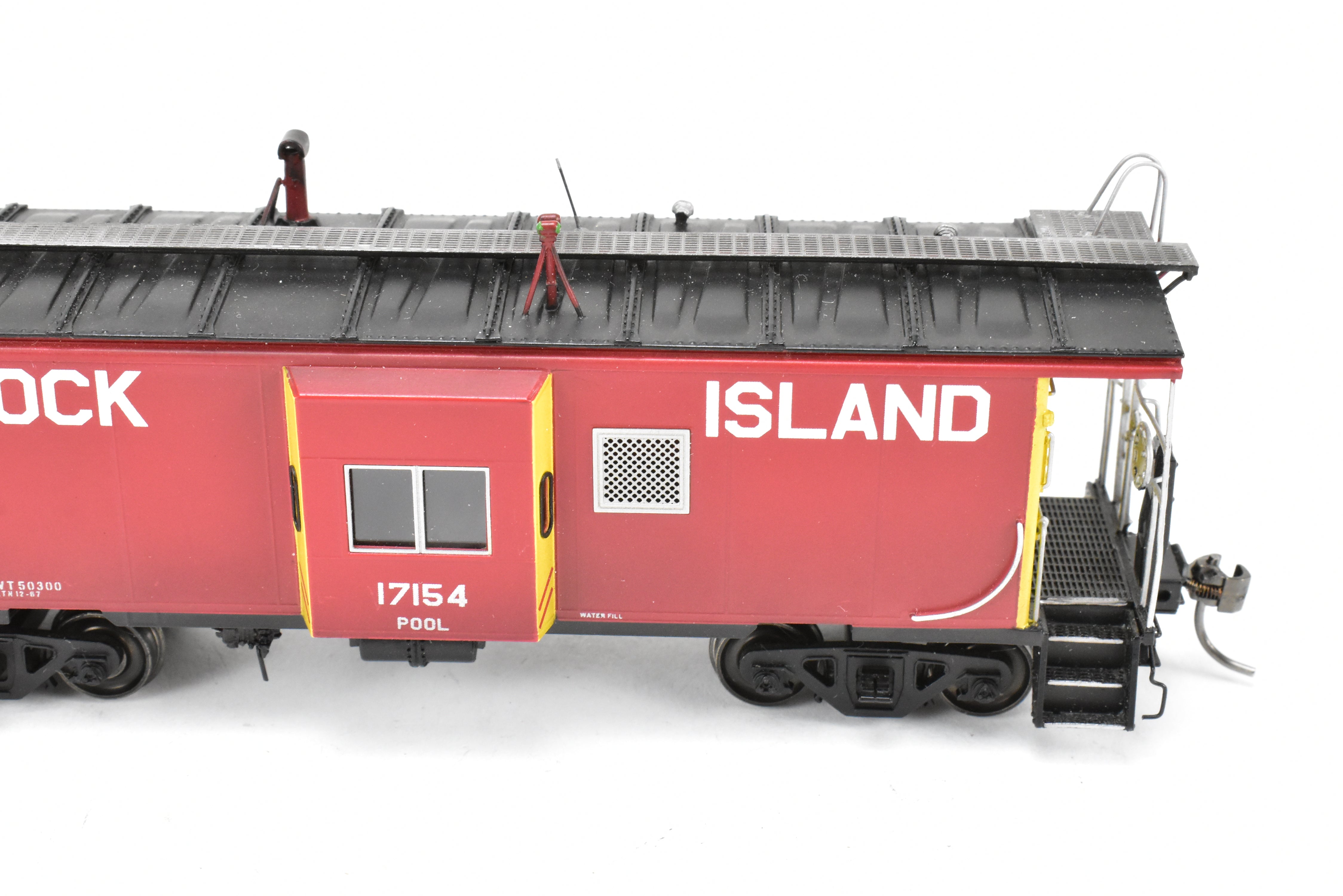 HO Scale Brass Model - Overland Models, Inc. (OMI) Custom Weathered Rock Island Bay - Window Caboose for Pool Service