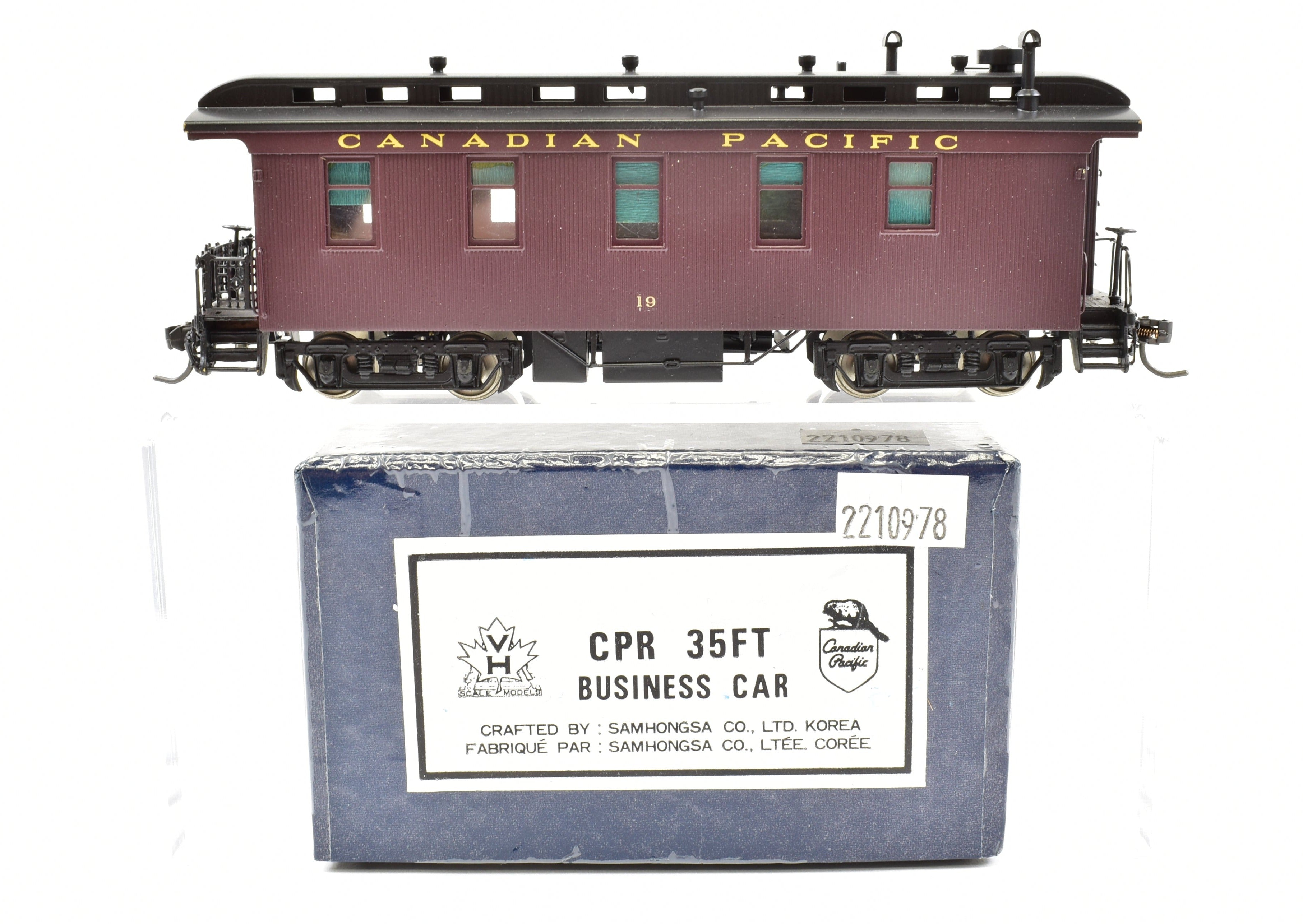 HO Scale Brass Van Hobbies Pro - Painted 35 Ft. Canadian Pacific Railway Business Car