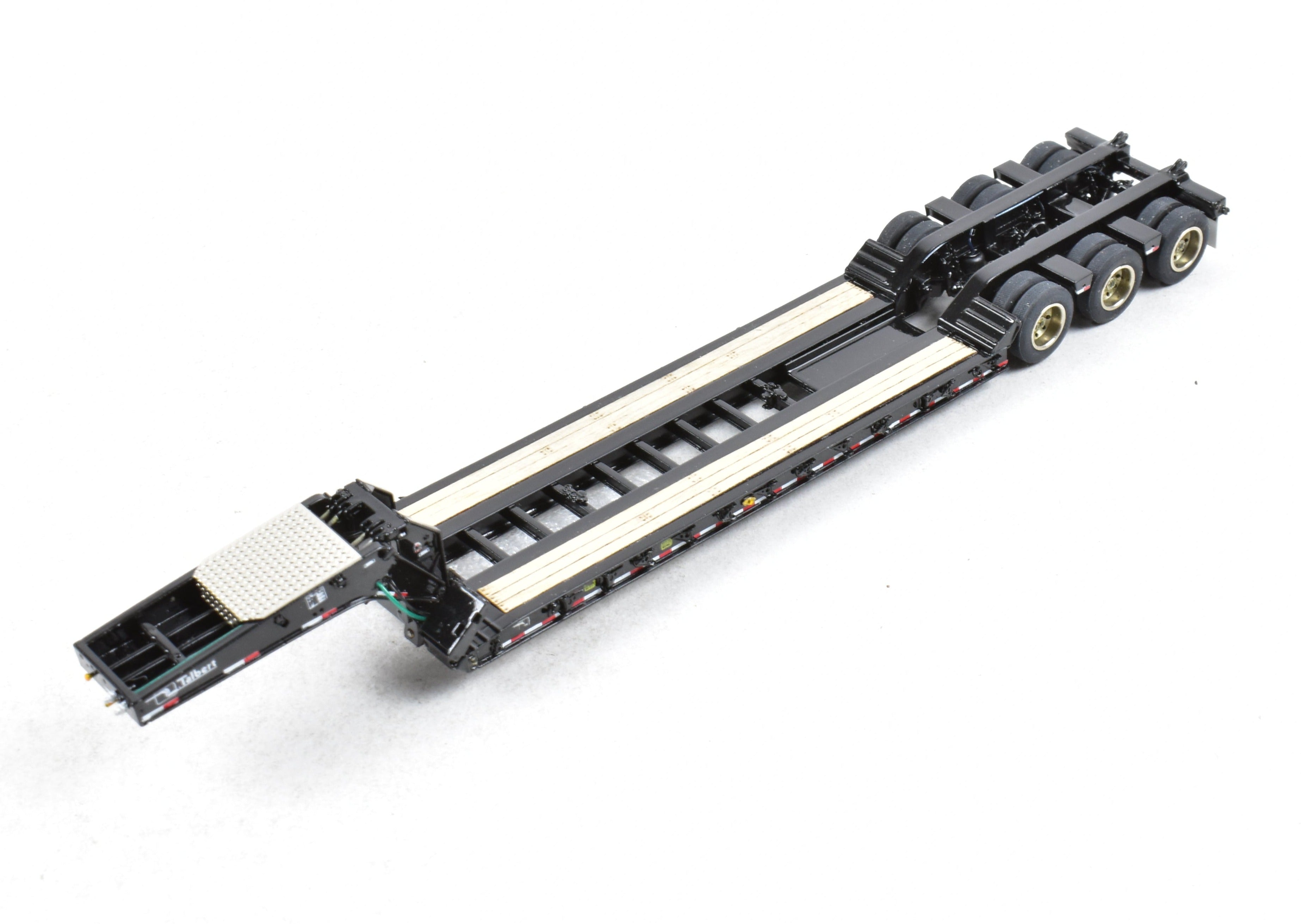 High - Quality HO Scale Brass Construction Classic Mint Collectibles Talbert 55SA Low Boy Trailer in Factory - Painted Black Finish for Model Enthusiasts