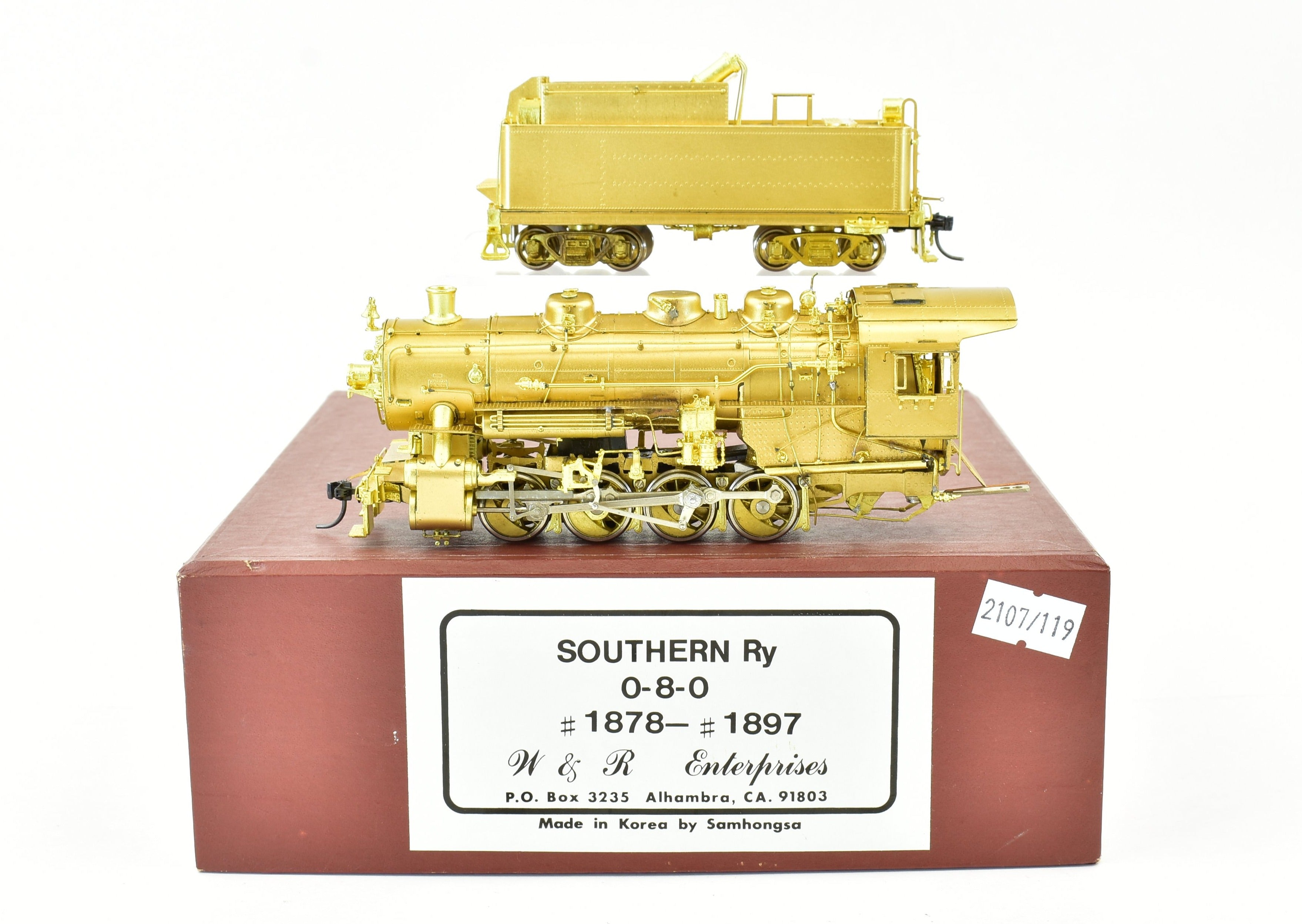 HO Scale Brass Steam Locomotive - W&R Enterprises Southern Railway 0-8-0 Model
