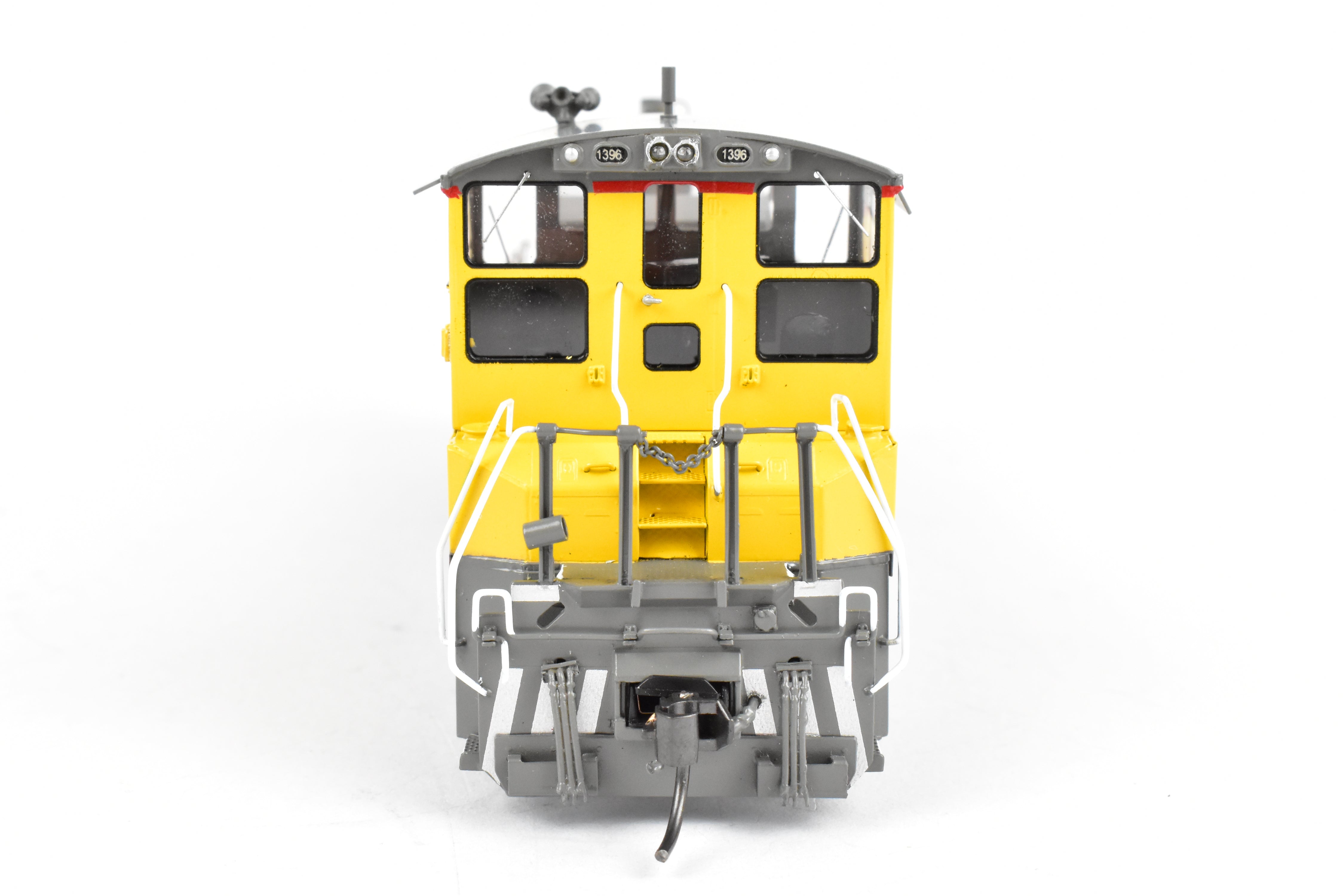 HO Scale Brass Model Train - Overland Models Inc. Union Pacific EMD MP15AC (formerly MKT) Freight Locomotive in Striking Yellow/Gray Color Scheme, Road Number 1396