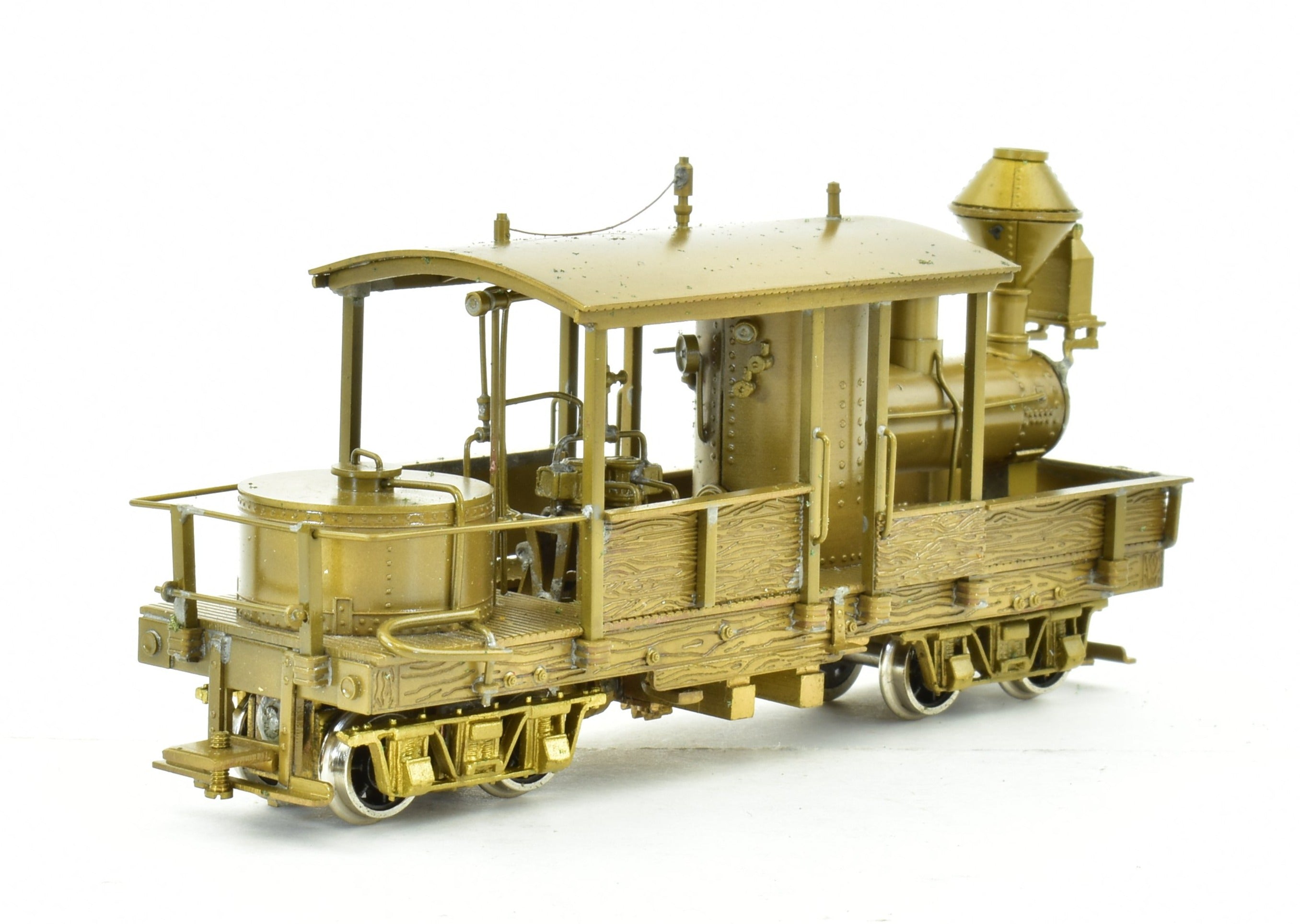 HOn3 Scale Brass Model of Northwest Short Line's 15 - ton Tee Boiler Class A Climax Logging Locomotive