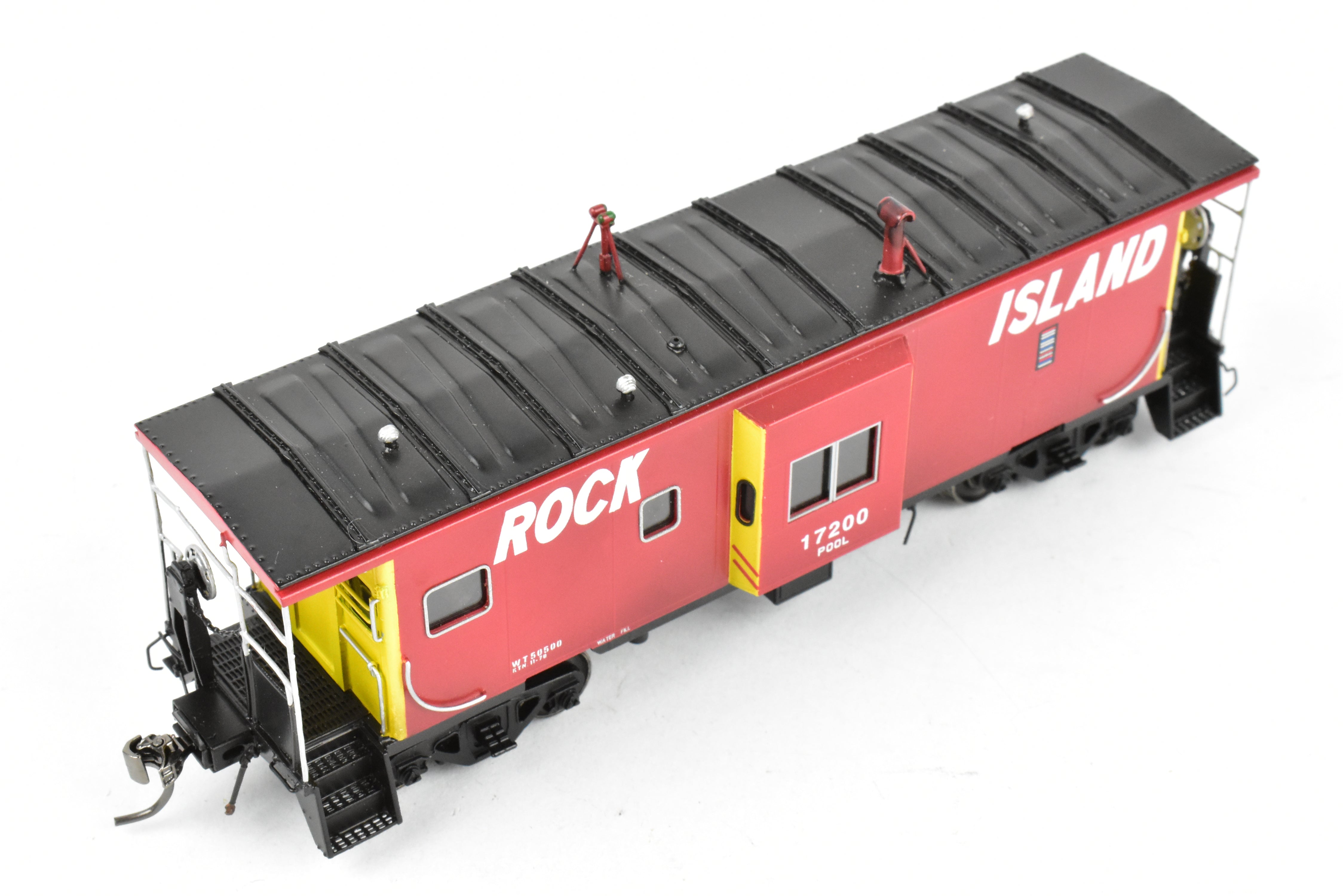 HO Scale Brass Model - Overland Models, Inc. (OMI) CRI&P Rock Island Bay - Window Caboose, Freight/Passenger #17200 with Light Weathering