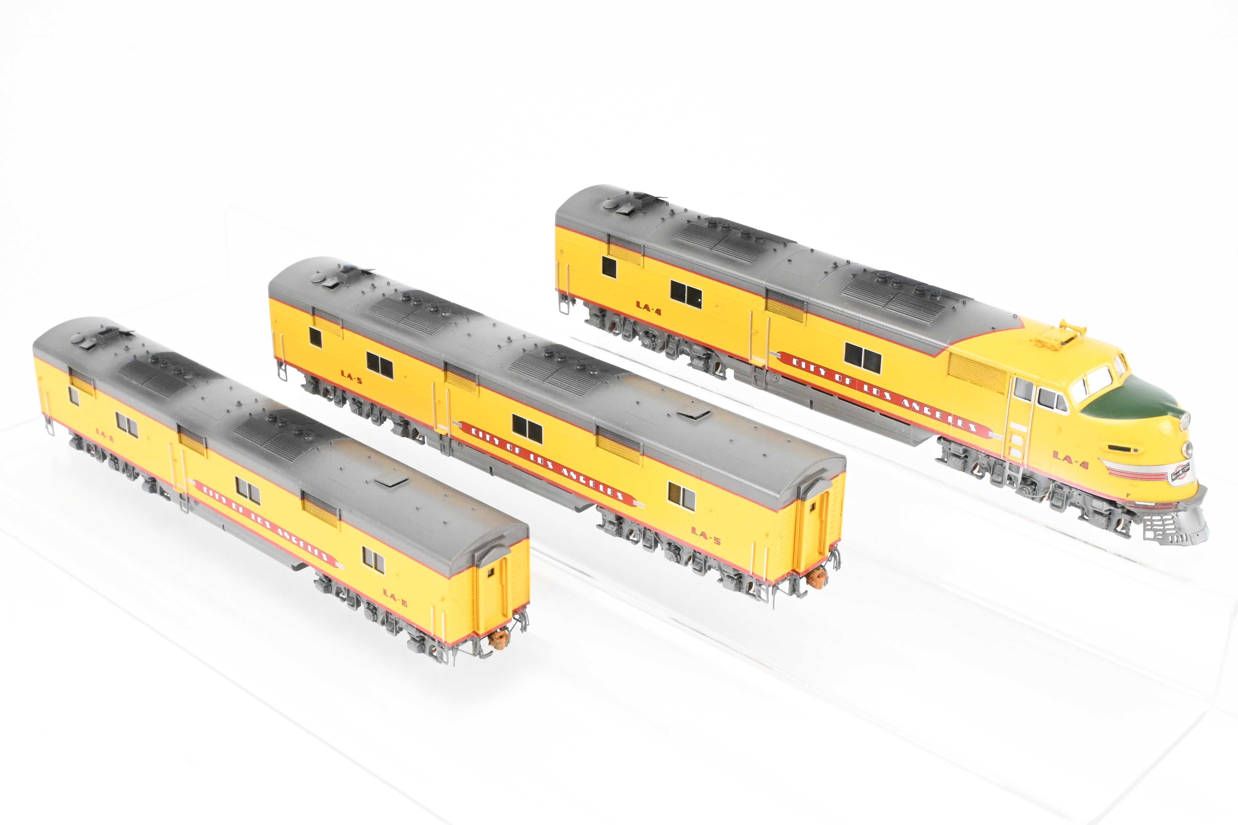 HO Scale Brass Diesel Locomotive Set - Challenger Imports Union Pacific City of Los Angeles EMD E6 A/B/B Set with Weathering Finishing