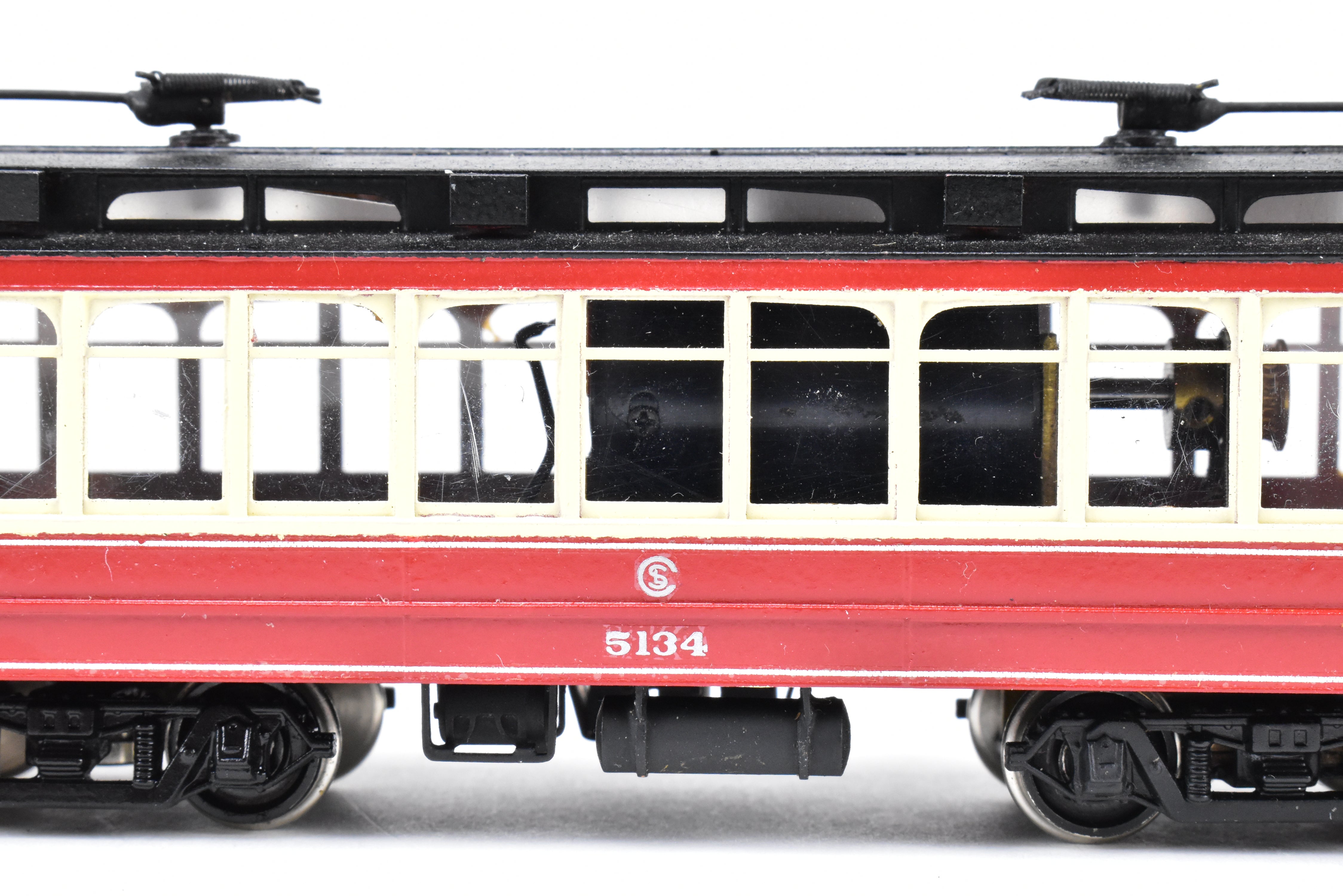 HO Scale Brass Interurban Model - Fairfield Models 347 CSL Chicago Surface Lines Short Brill Car with Custom Paint Job, Road Number 5124, in REBOXX Packaging