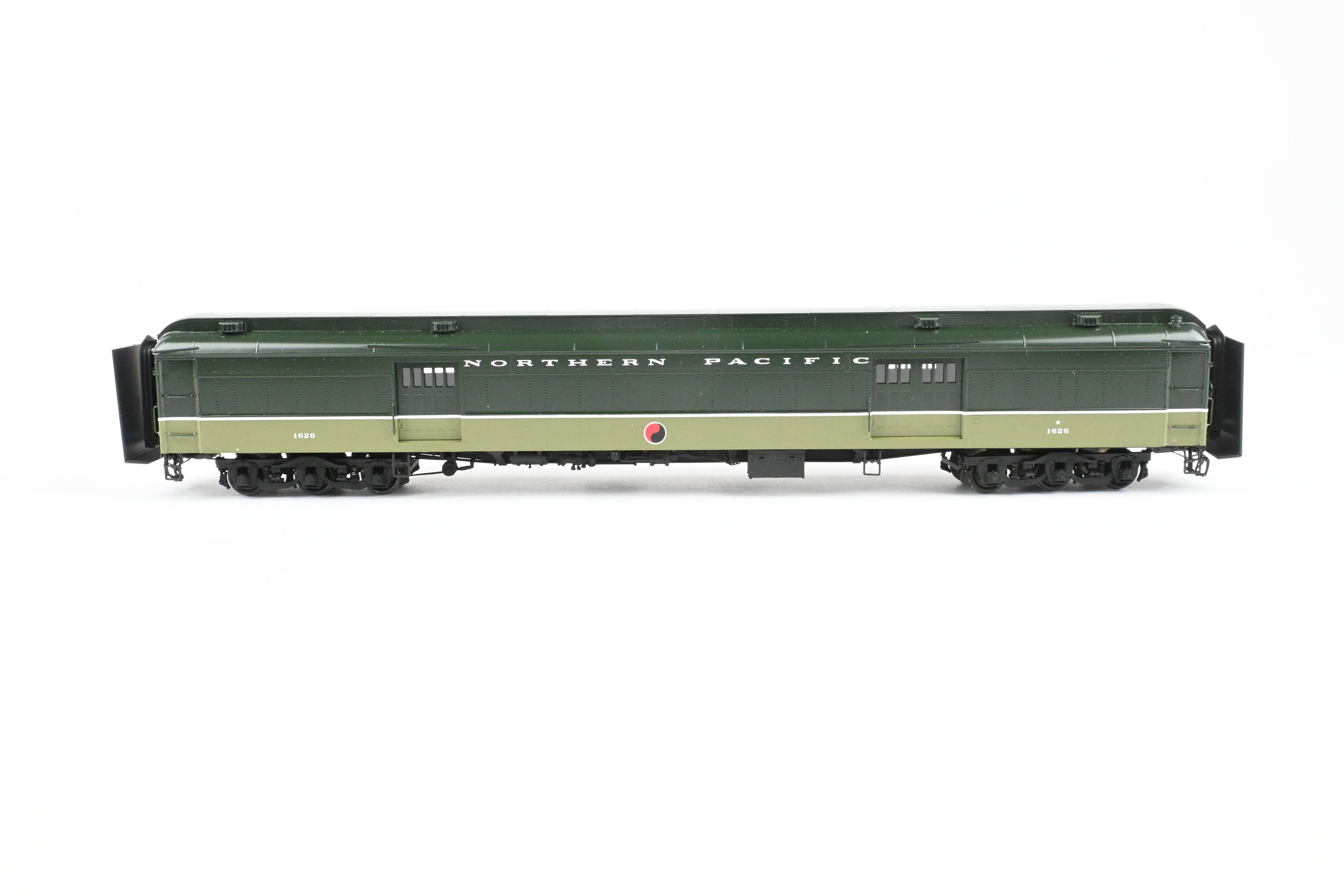 HO Scale Brass Model Train Baggage Car by W&R Enterprises - Northern Pacific Baggage Car Featuring Wood Doors, FP Loewy Design, No. 1626