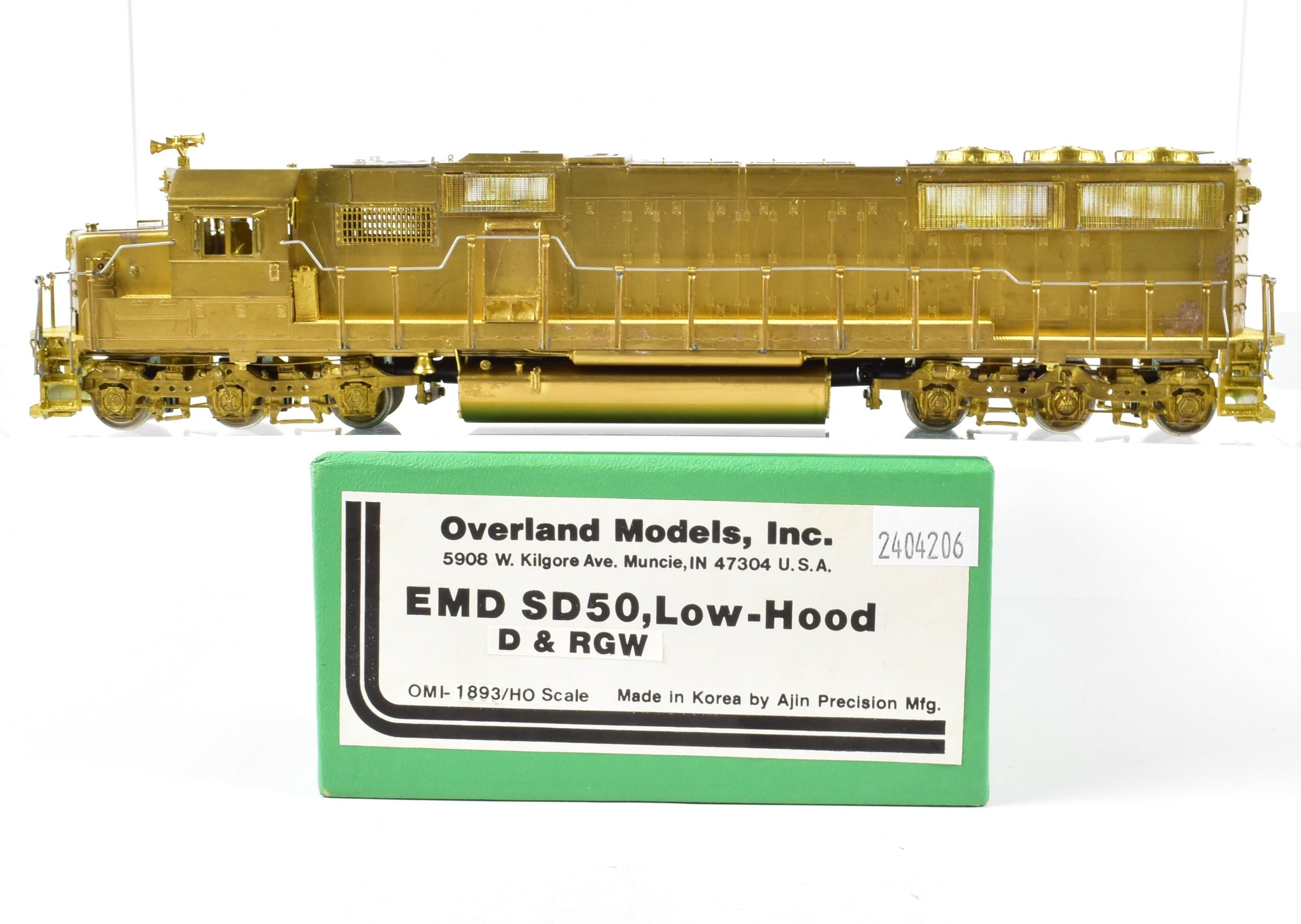 HO Scale Brass Model Train - Overland Models Inc. Denver & Rio Grande Western EMD SD - 50 Locomotive