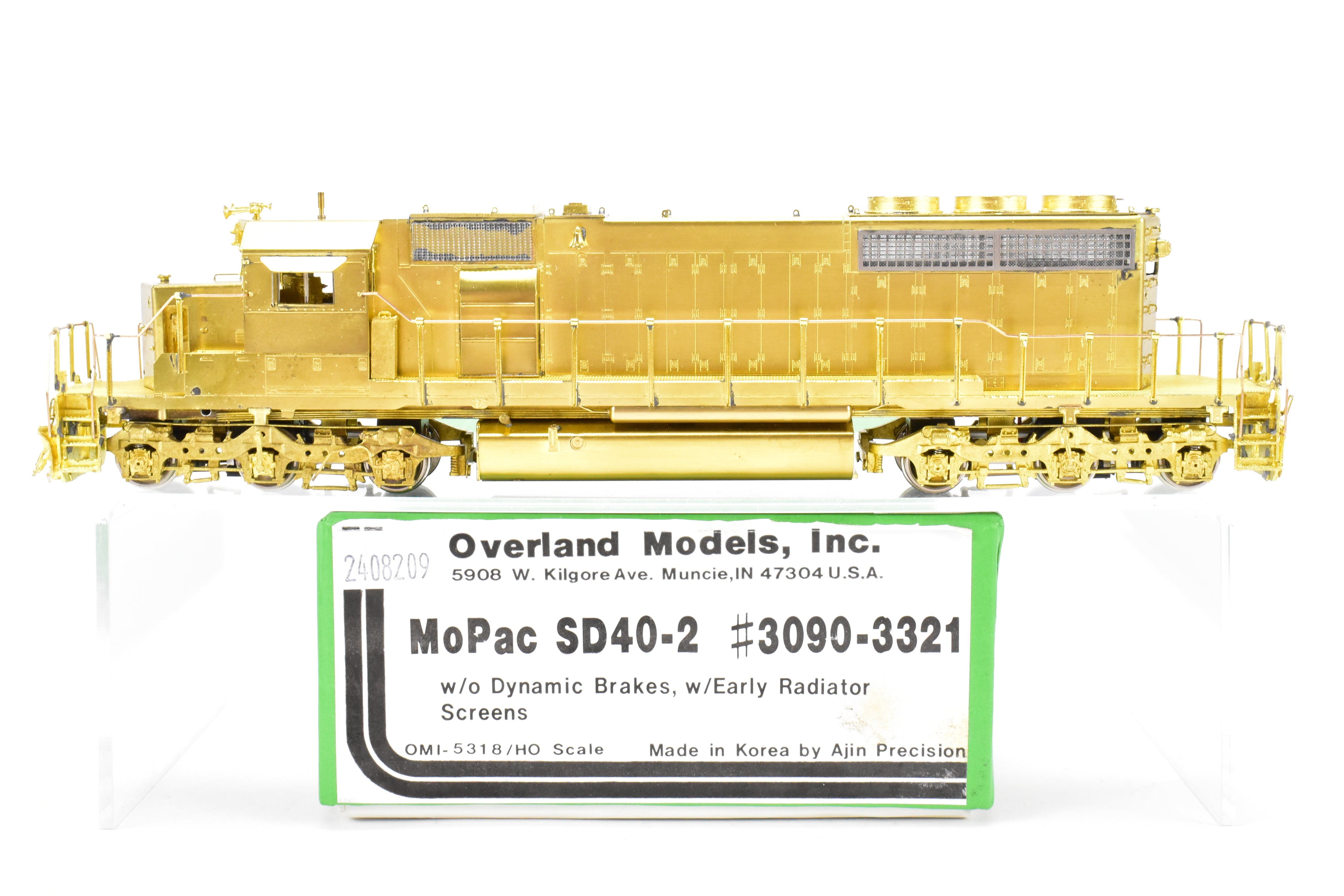 HO Scale Brass Locomotive Model by Overland Models Inc. - Missouri Pacific EMD SD40-2 without Dynamic Brakes and with Early Radiator Screens, Road Numbers 3090 - 3321