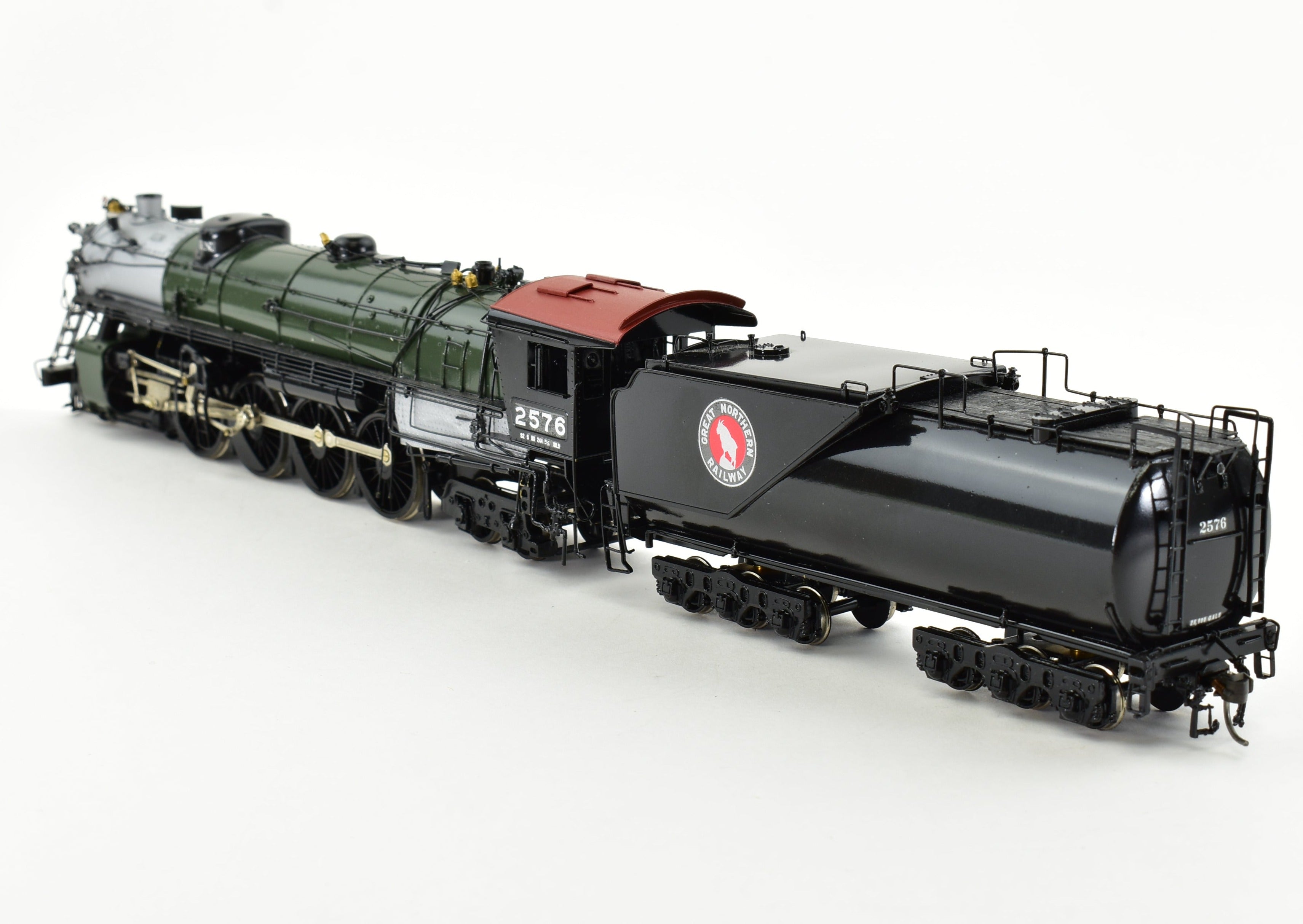 HO Scale Brass Model Train - Great Northern S-2 4-8-4 Professionally Painted in Glacier Park Scheme by Westside Model Co. GN