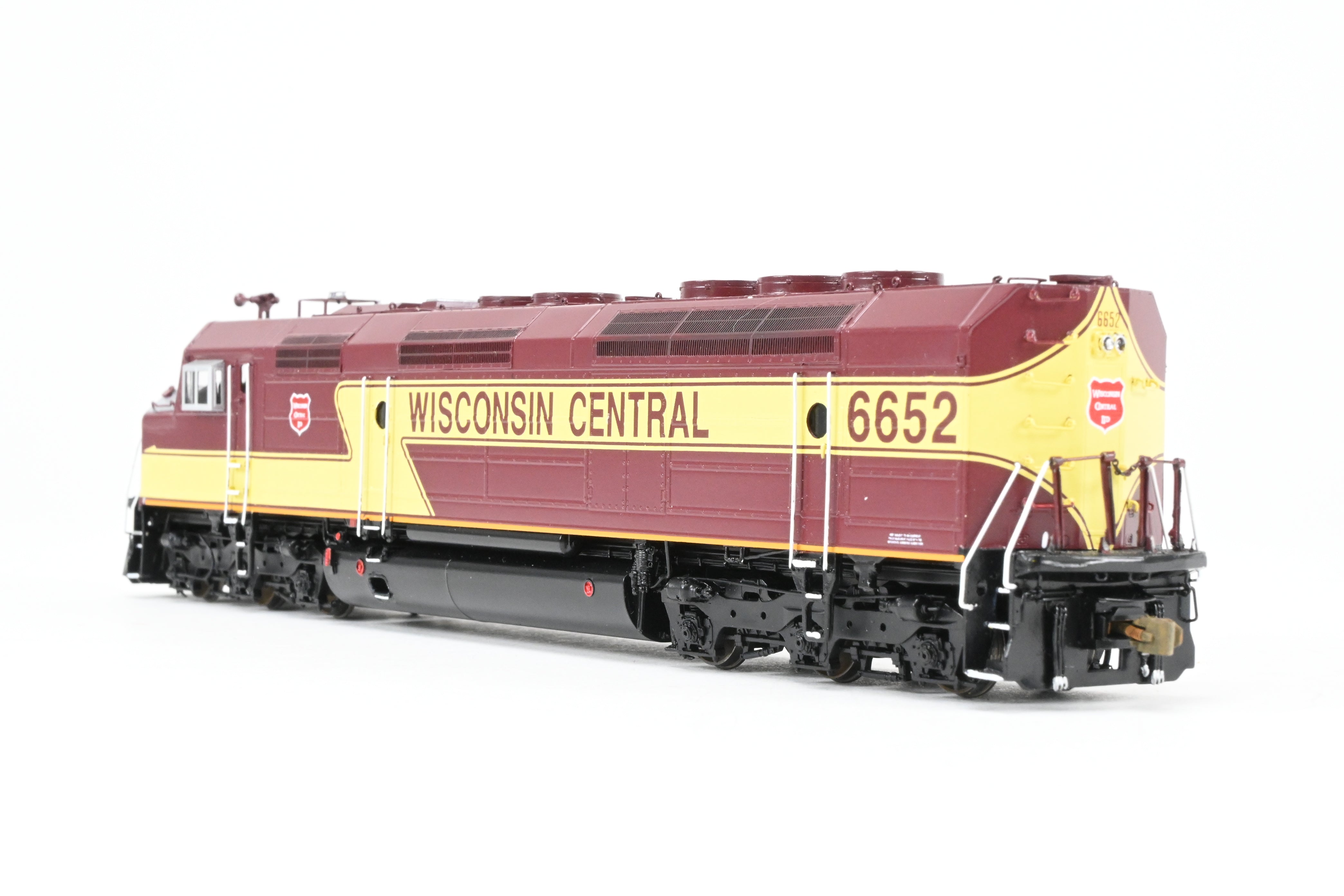 HO Brass OMI - Overland Models' Wisconsin Central EMD FP45 #6652 Maroon/Yellow w/Lights
