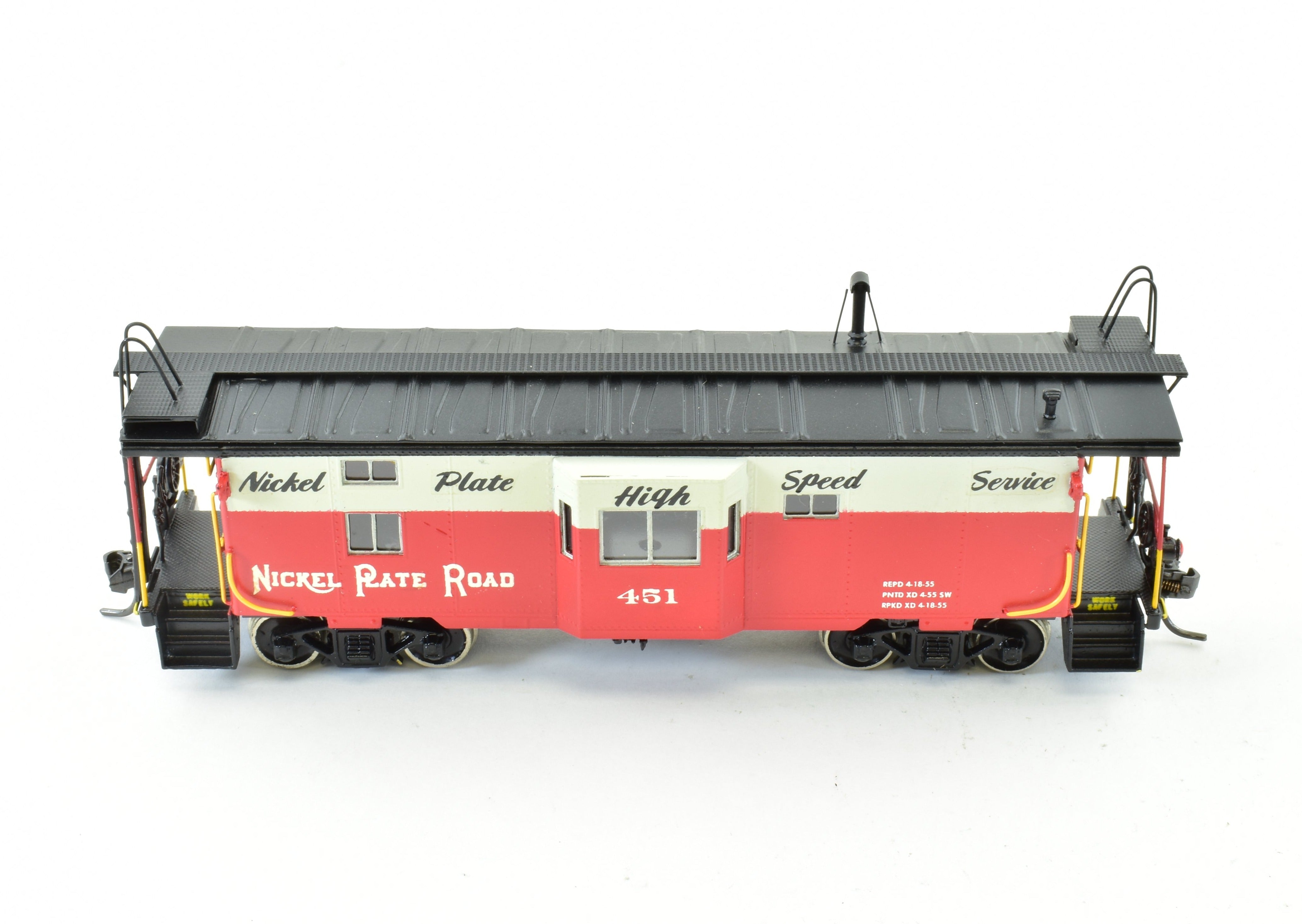 HO Scale Brass OMI - Overland Models, Inc. NKP - Nickel Plate Road Bay Window Caboose with Professional Custom Painting