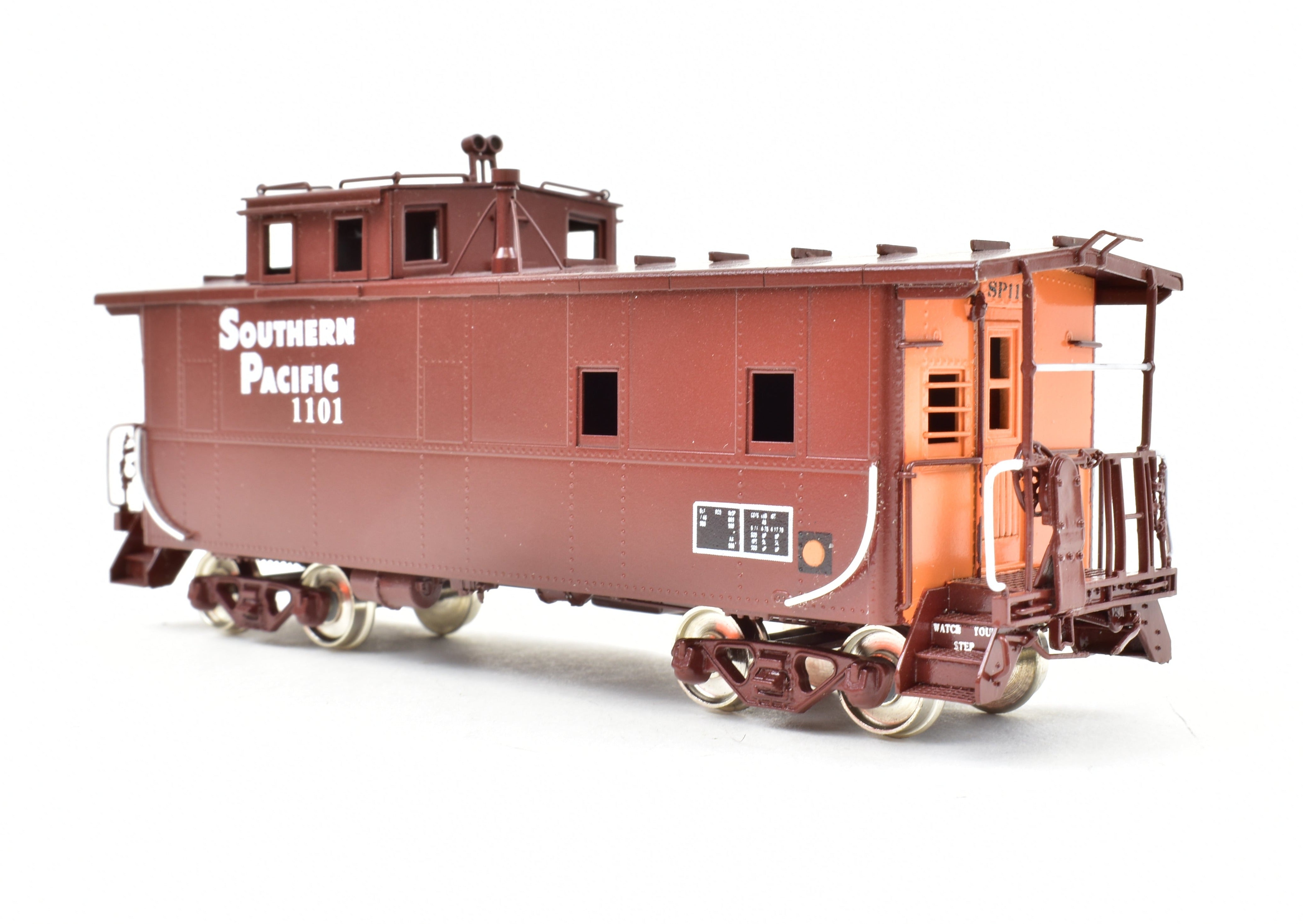 HO Scale Brass Precision Scale Co. Model of Southern Pacific C-40-3R Steel Cupola Caboose with Factory Painting