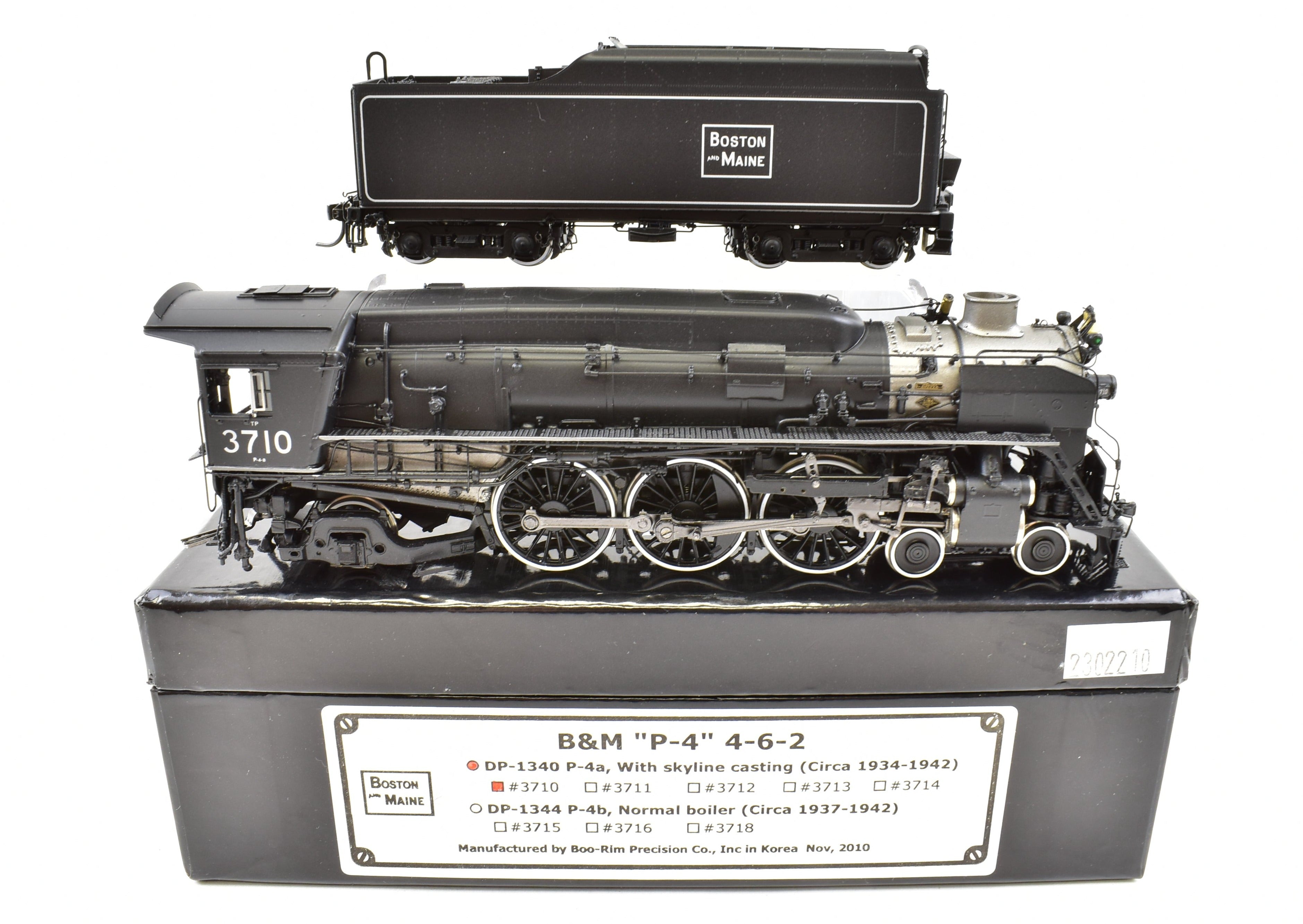 HO Brass DVP Boston & Maine P-4a 4-6-2 Pacific FP #3710 with Skyline Casting, 2010 Model