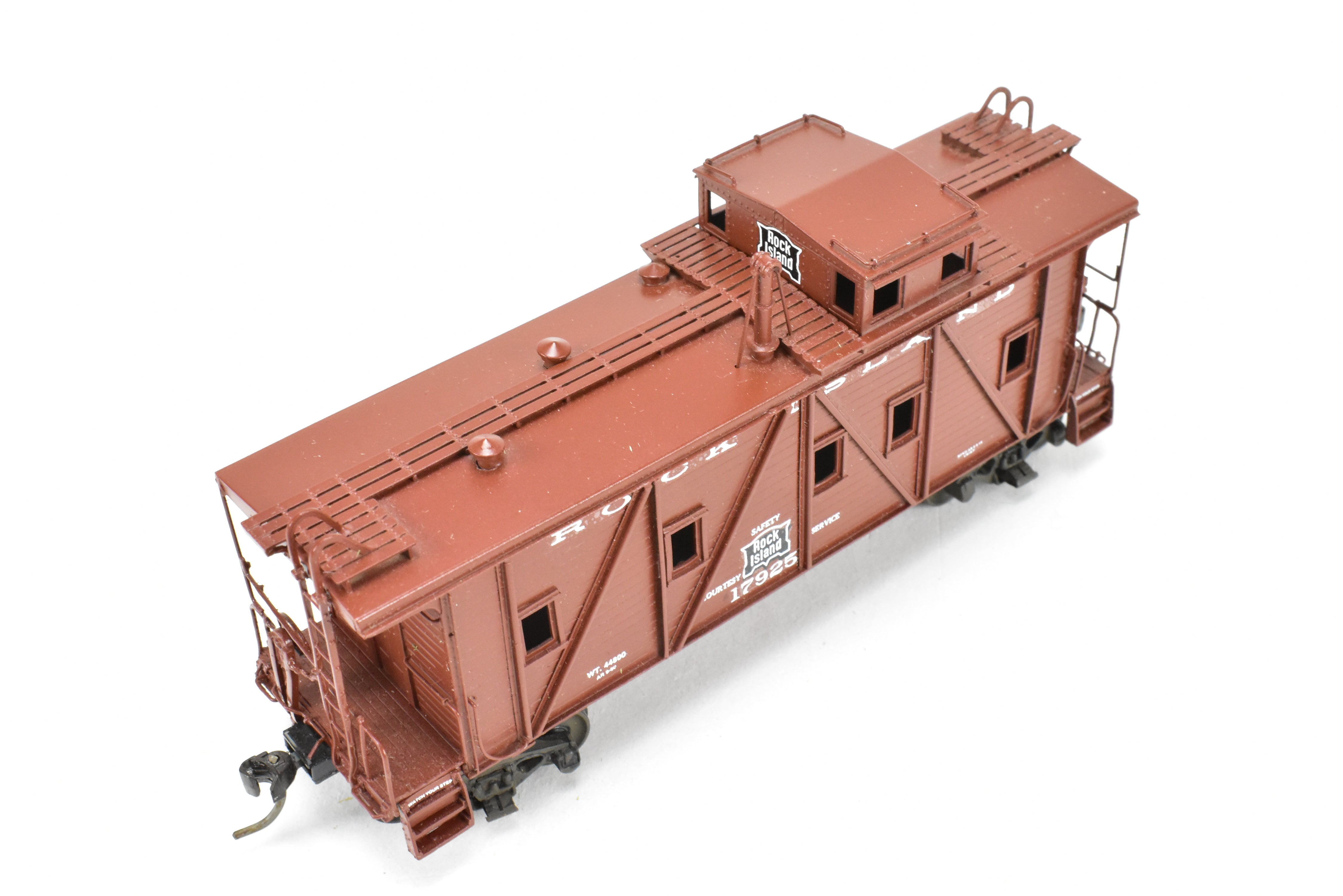 HO Scale Brass Model Train - Overland Models, Inc. (OMI) CRI&P - Rock Island Outside Braced Wood Caboose CP No.17925 with Replacement Trucks