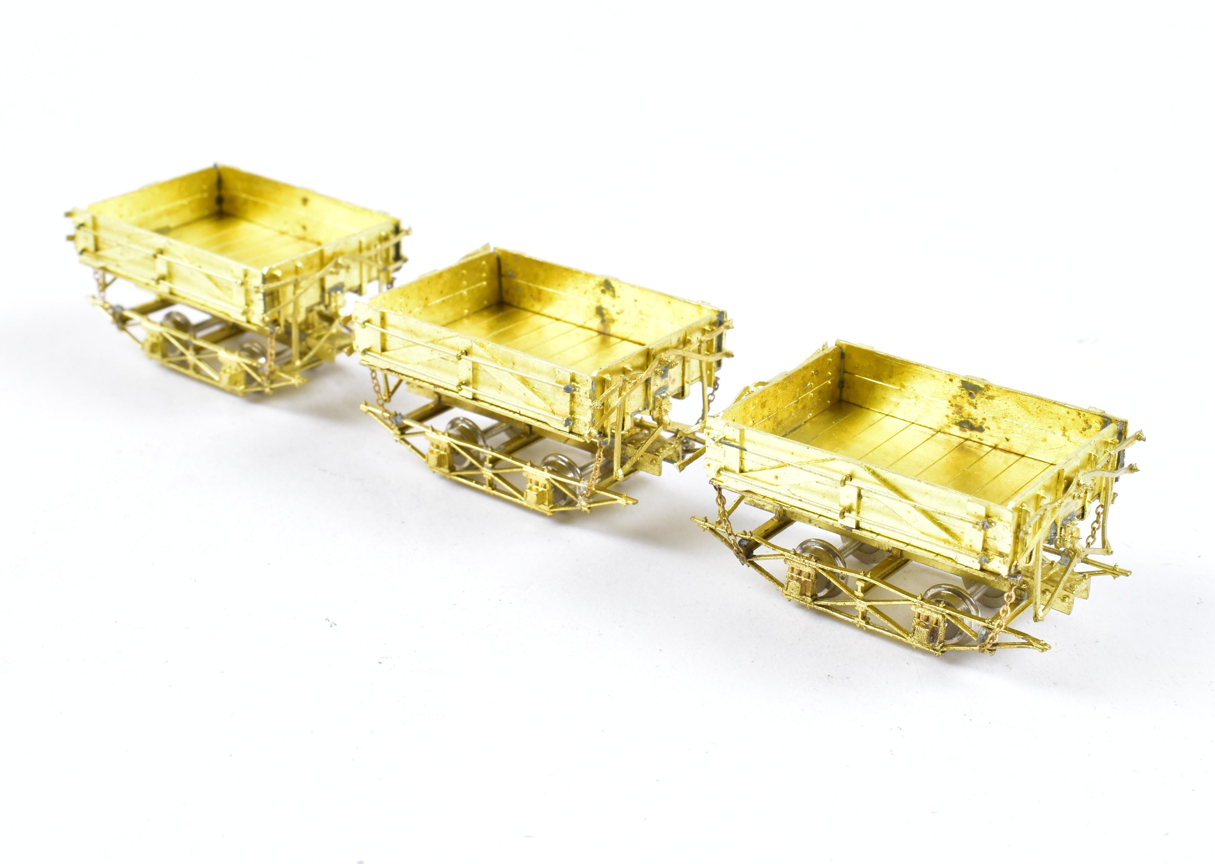 HOn3 Brass Precision Scale Co. 3-Car Set of West Side Lumber Co. Side Dump Ballast Cars