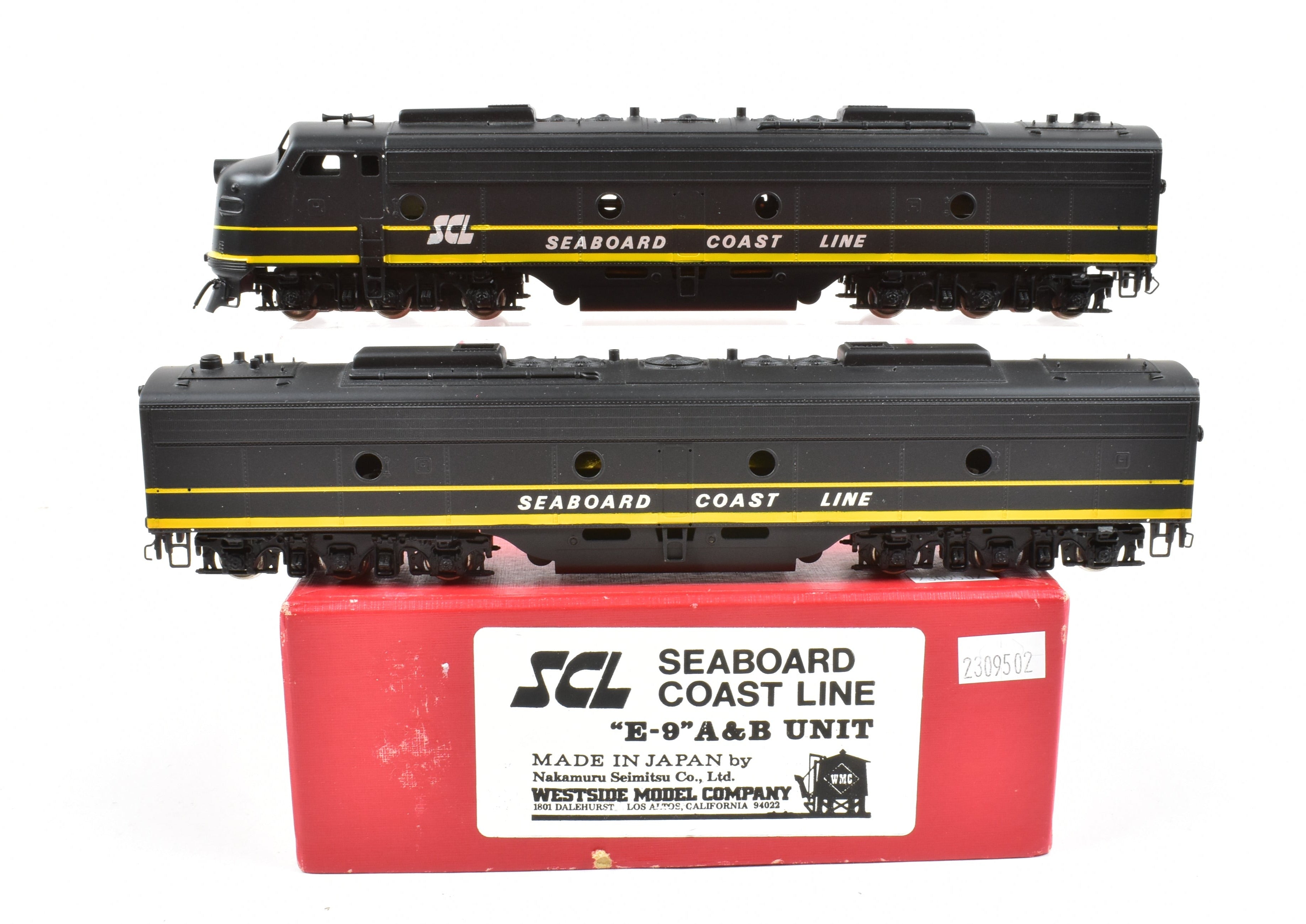 HO Scale Brass Model Train Set - Seaboard Coast Line E9 A/B Set from Westside Model Co.