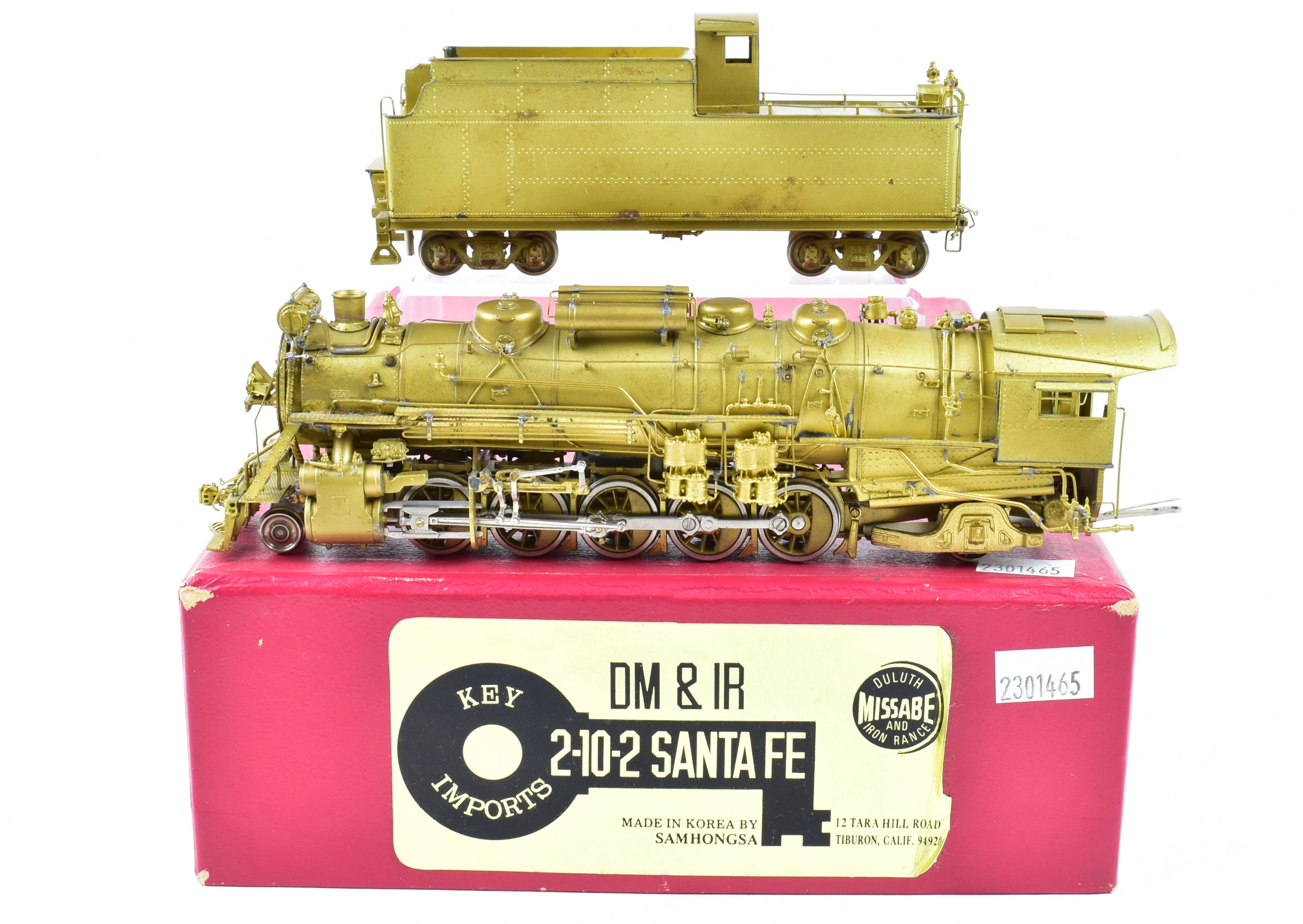 HO Scale Brass Key Imports DM&IR - Duluth Missabe and Iron Range Class 2 - 10 - 2 Santa Fe Model in As - Is Condition