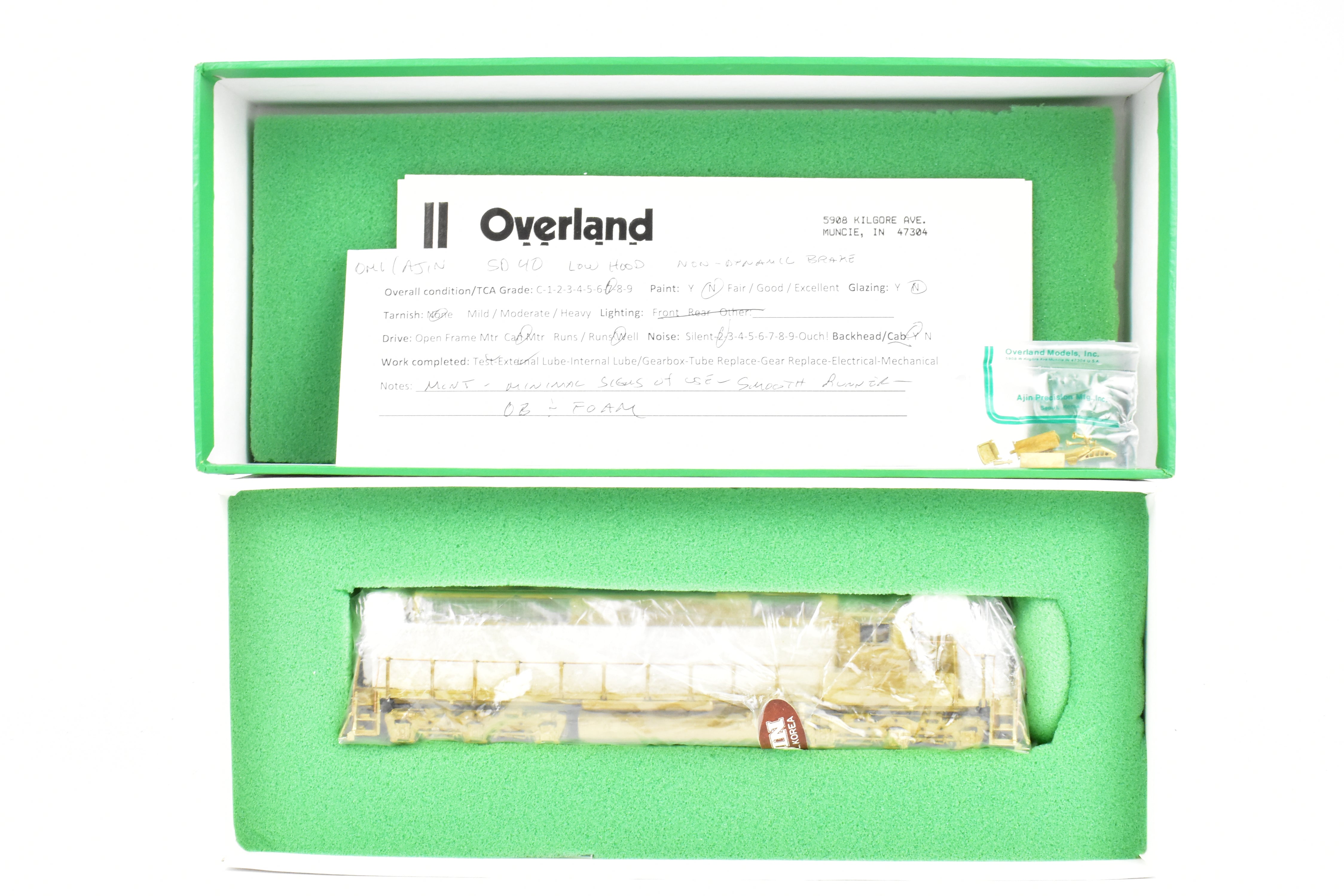 HO Brass OMI by Overland Models: EMD SD40 without Dynamic Brakes, High Mounted Cylinders