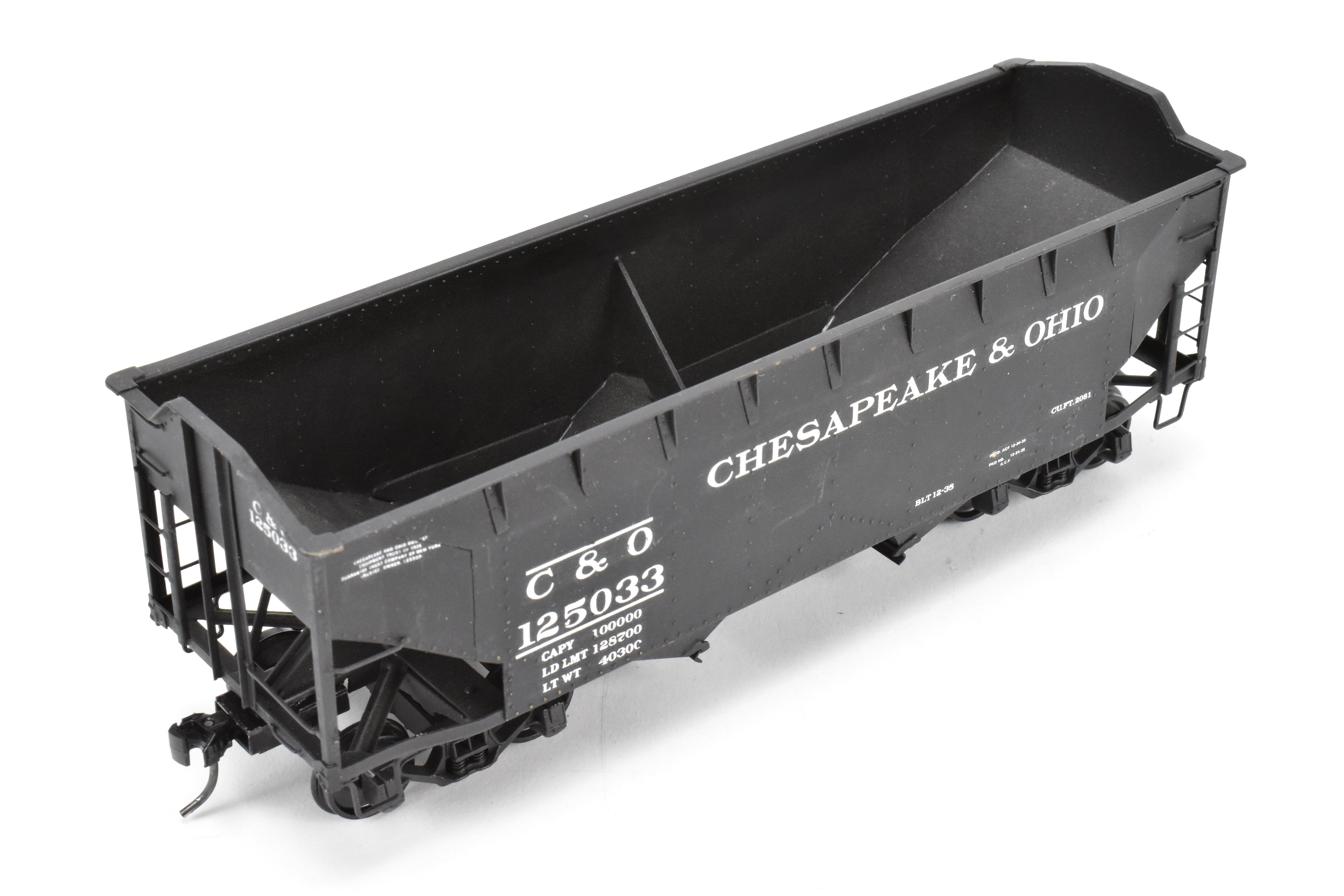 O Scale Custom Painted C&O Brass US Hobbies 2 Bay Hopper No. 125033
