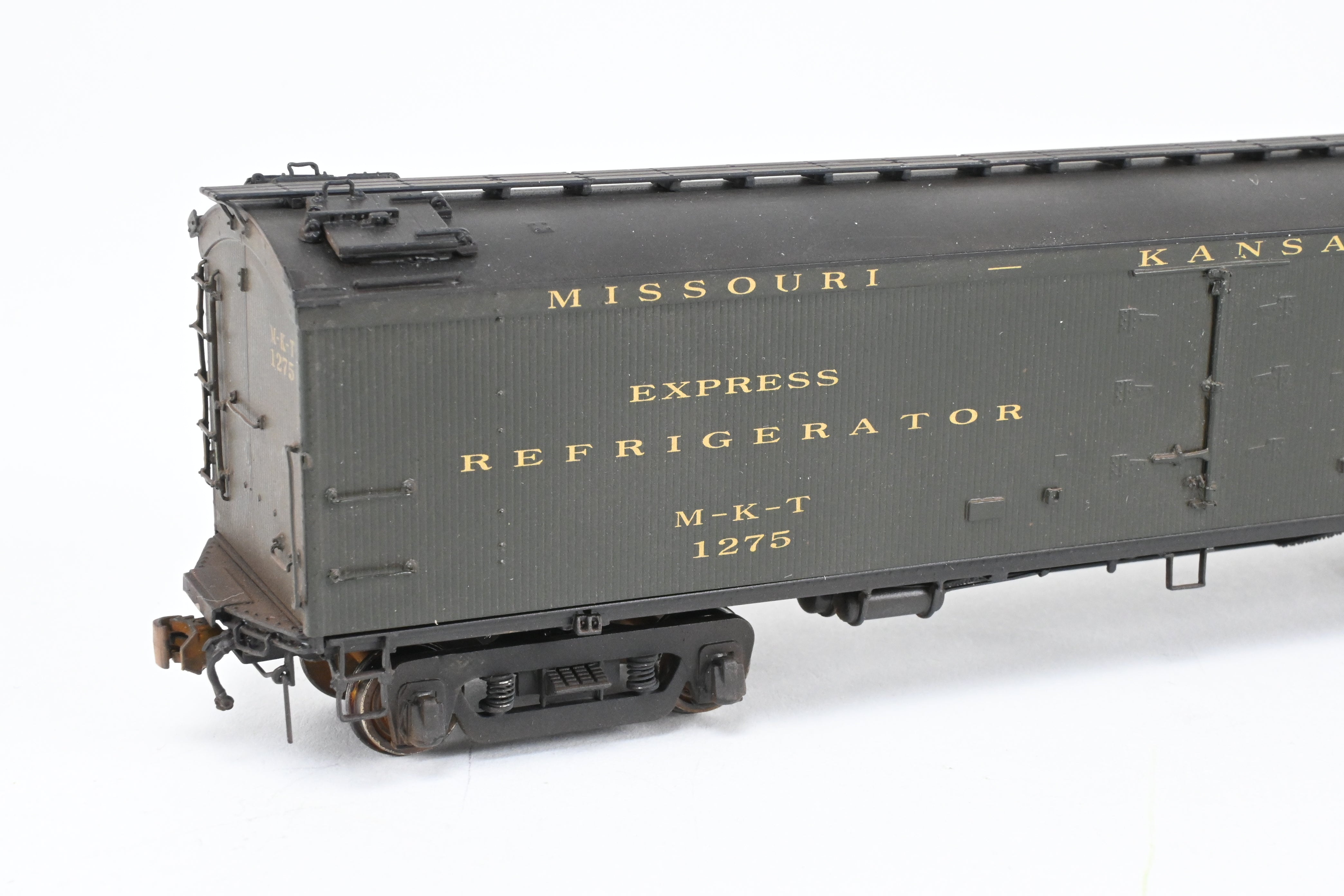 HO Scale Brass Precision Scale Co. Missouri Kansas Texas BR Class 53' 6 Reefer with Miner Brake System and FP - A High - Quality Model for Rolling Stock Fleet