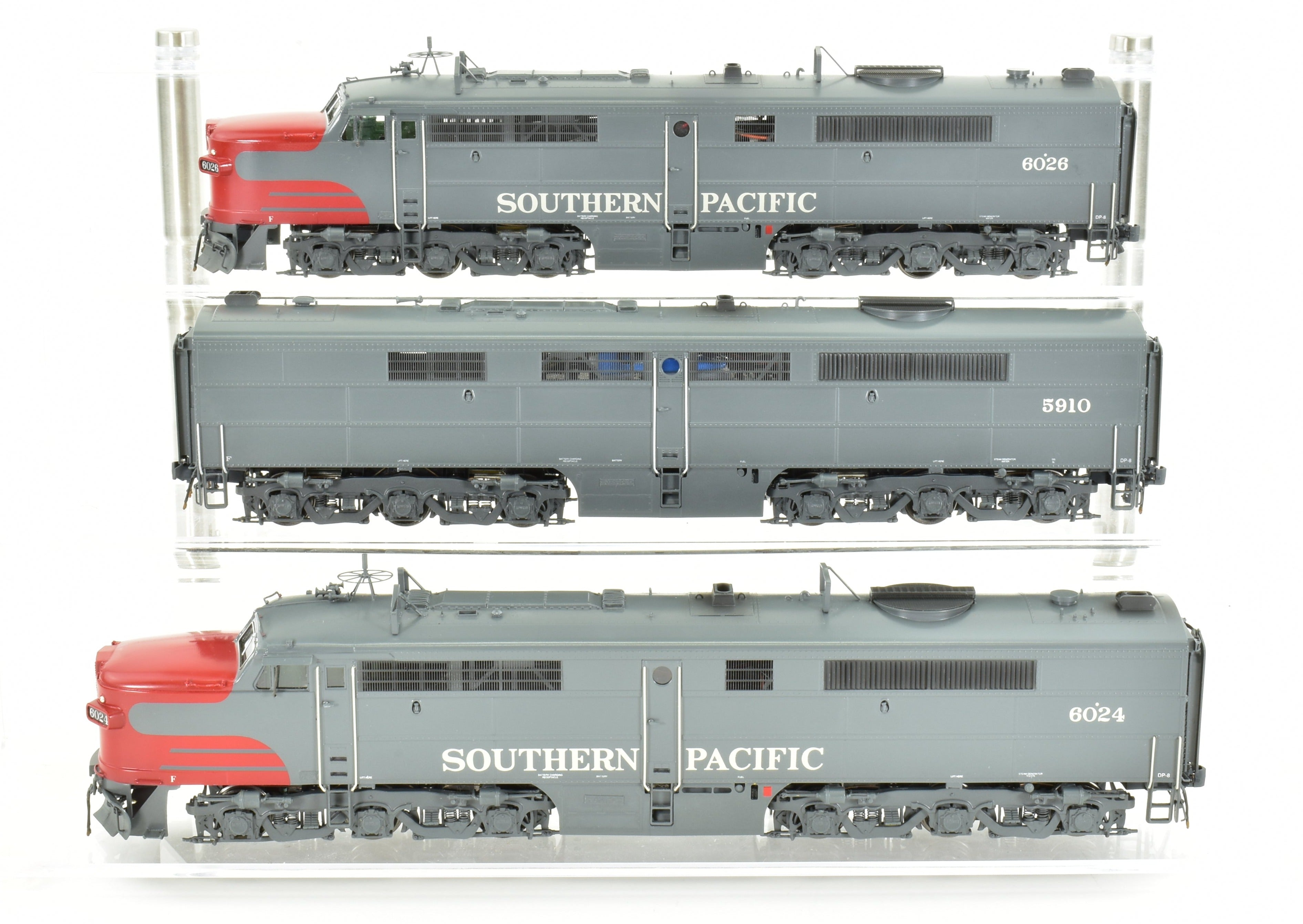 HO Scale Brass Locomotive Models - Overland Models Inc. Southern Pacific ALCO PA - 2/PB - 2/PA - 2 3 - Unit Set with Factory Painted Finish and DCC Functionality