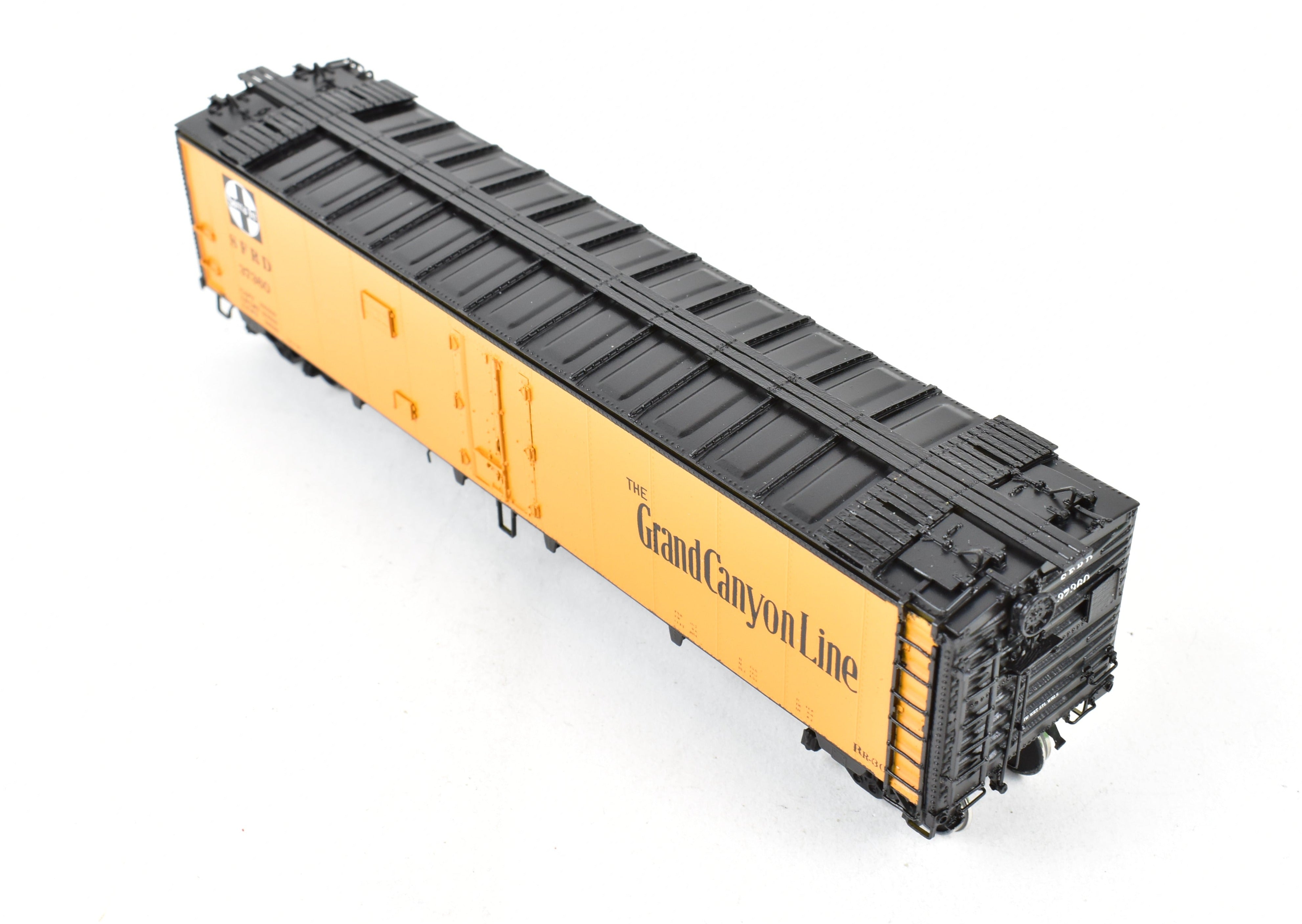 HO Scale Brass Model - Overland Models, Inc. ATSF - Santa Fe SFRD Rr - 30 Class 50 - Foot Ice Bunker Steel Refrigerator Car with Custom Painting by Turner Junction Models