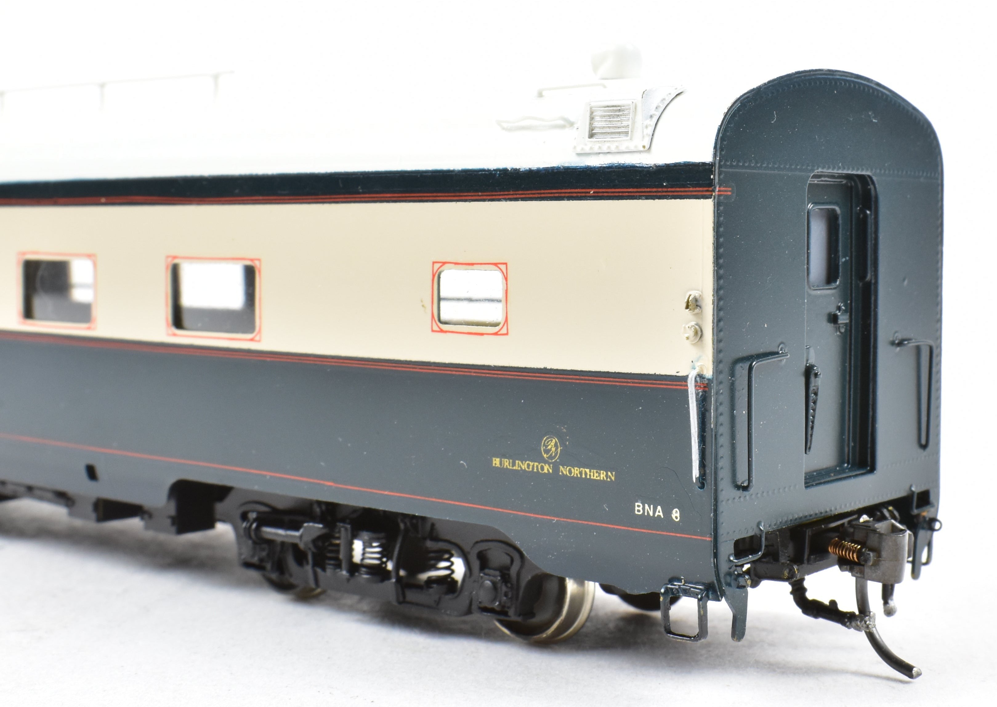 HO Scale Brass Burlington Northern 'Canadian River' Pro - Painted Business Car by W&R Enterprises