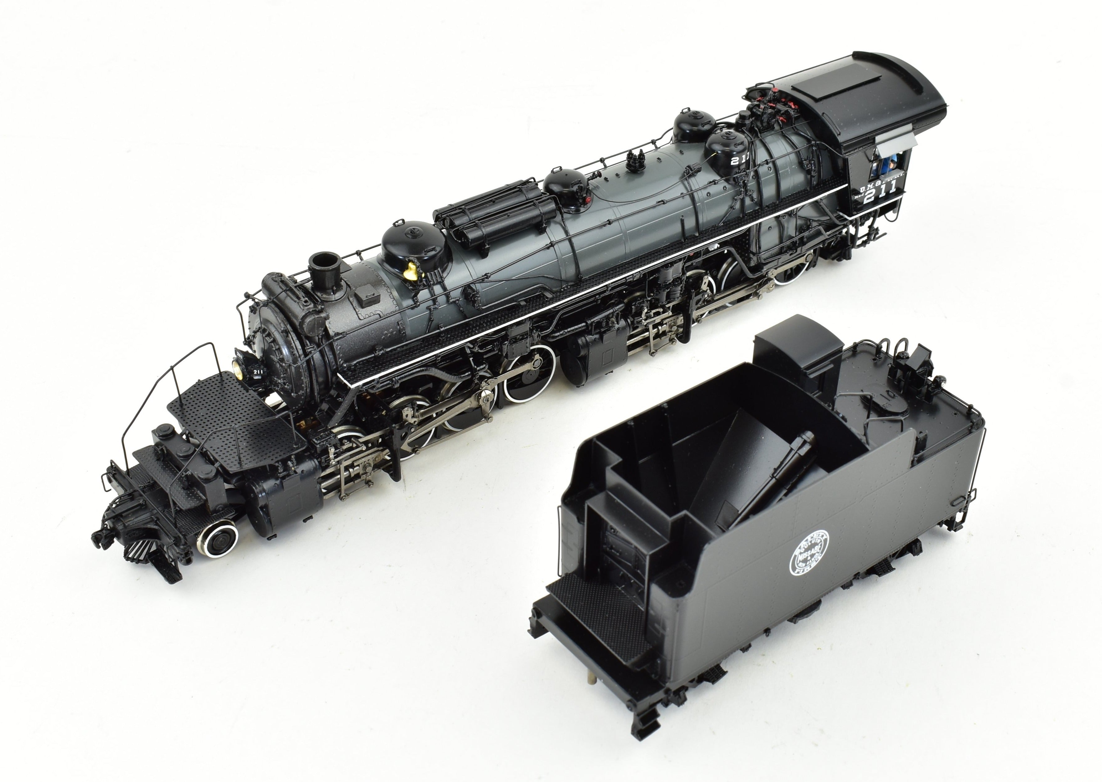 HO Scale Brass Steam Locomotive - Division Point (DVP) Duluth Missabe & Iron Range Class M - 2s 2 - 8 - 8 - 2 #211 with Grey Boiler Scheme and Factory Painted Finish