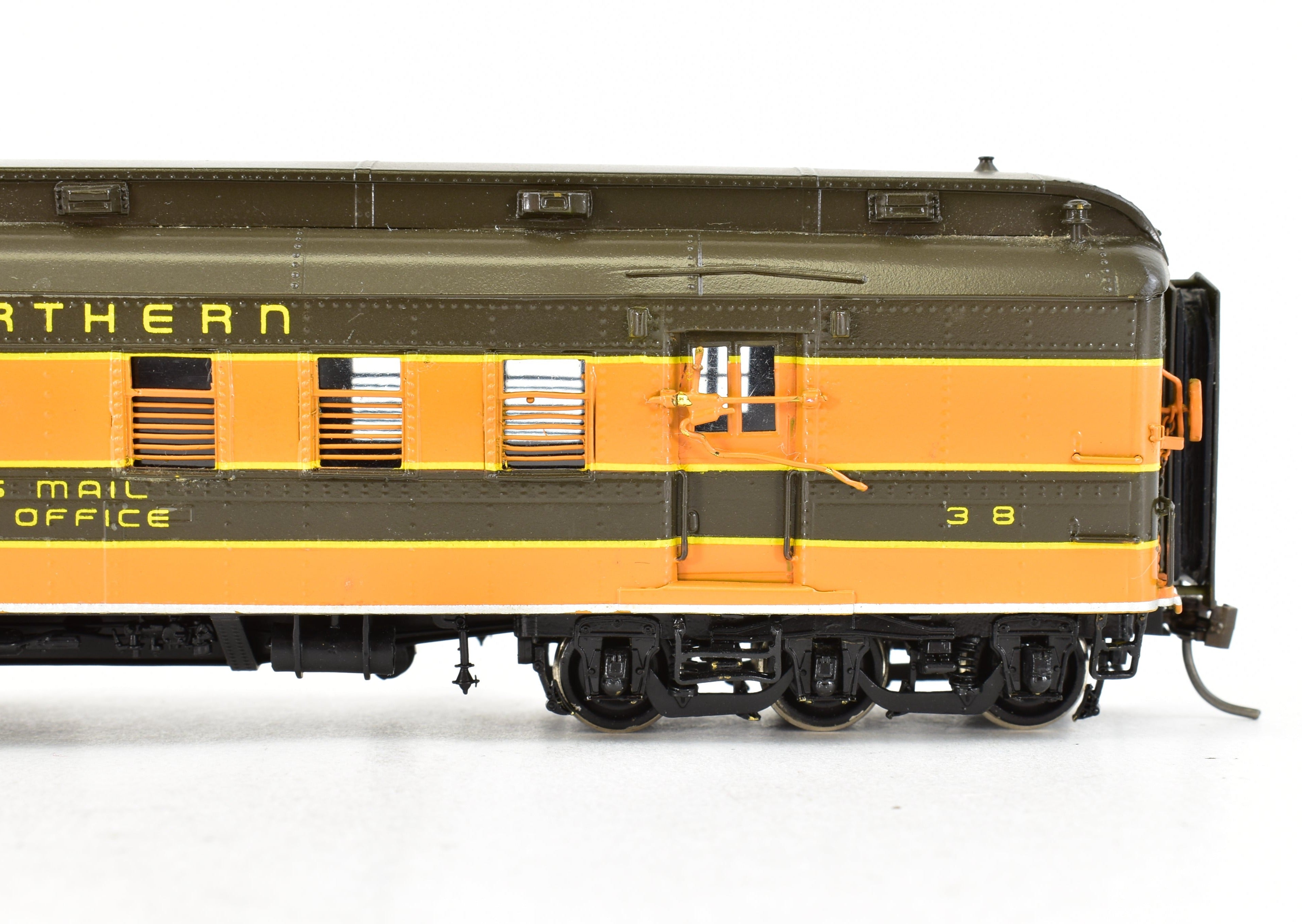 HO Scale Brass Precision Scale Co. (PSC) Custom Painted Great Northern Heavyweight Full Railway Post Office Model Train Car