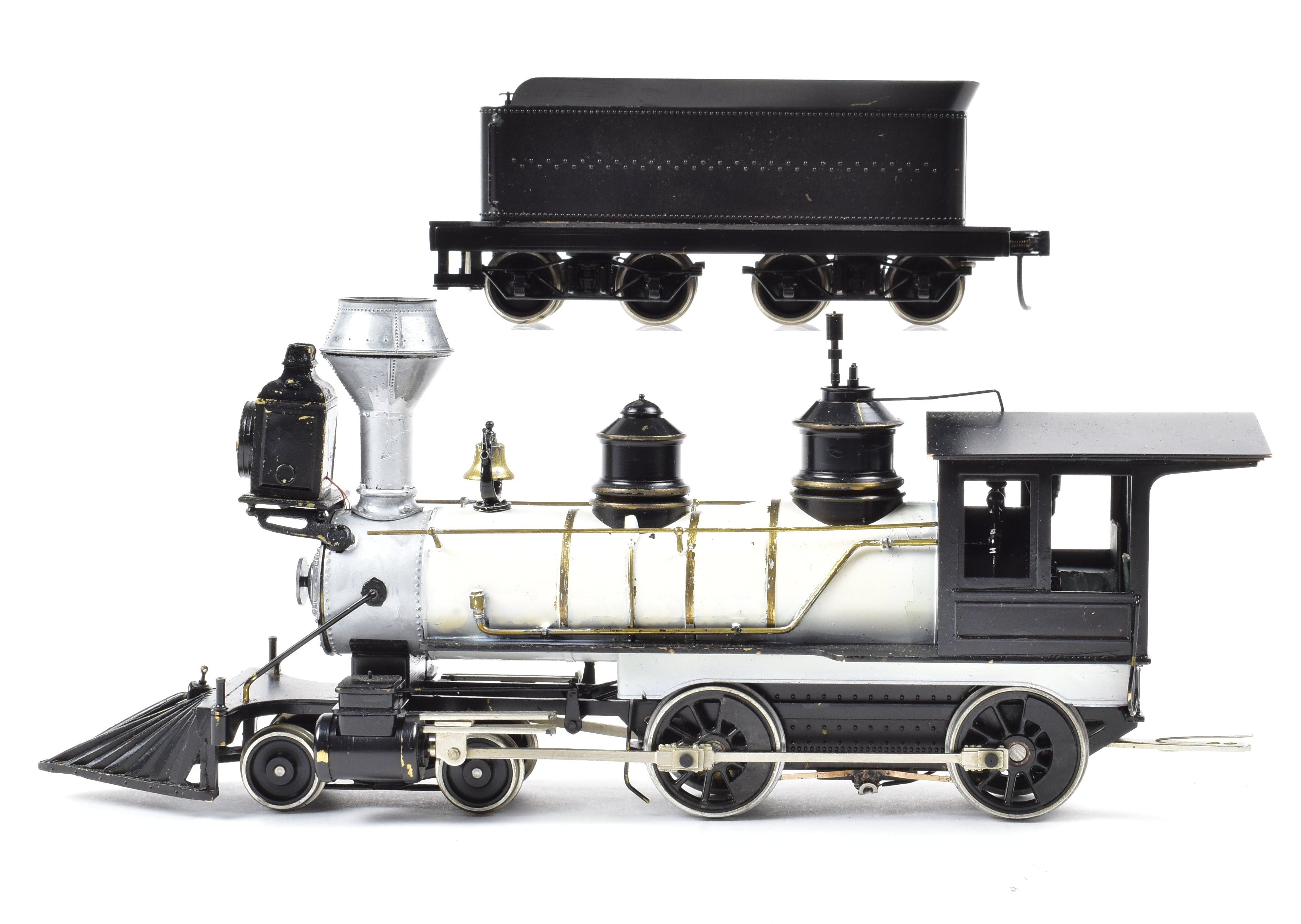 On3 Scale Brass Model Train - Northwest Short Line (NWSL) Baldwin 4-4-0 Locomotive with Custom Detailing and Painting (AS-IS Condition)