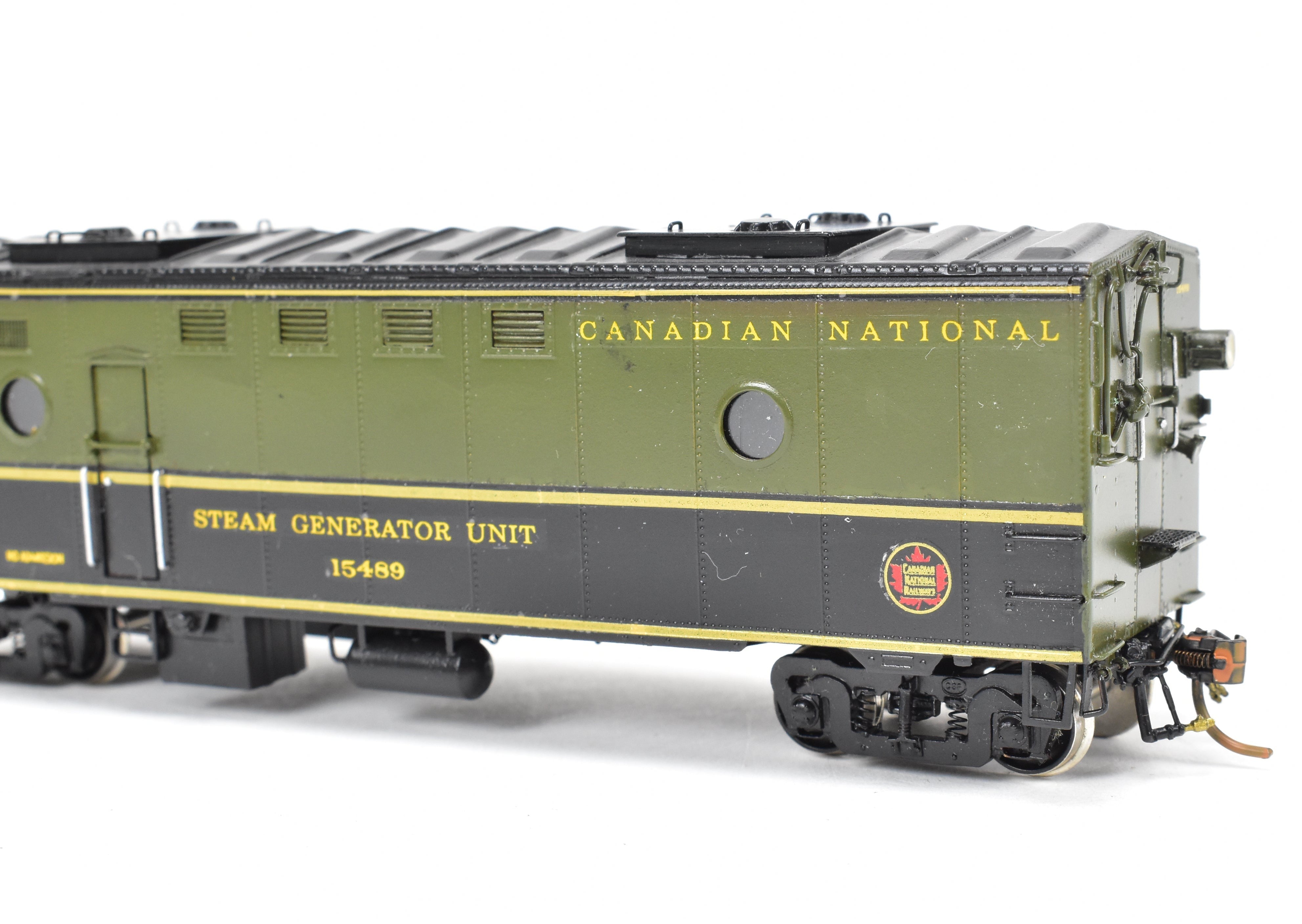 HO Scale Brass Steam Heater Car Model - Custom Painted for Canadian National Railway (CNR) by Overland Models, Inc., Numbered 15489