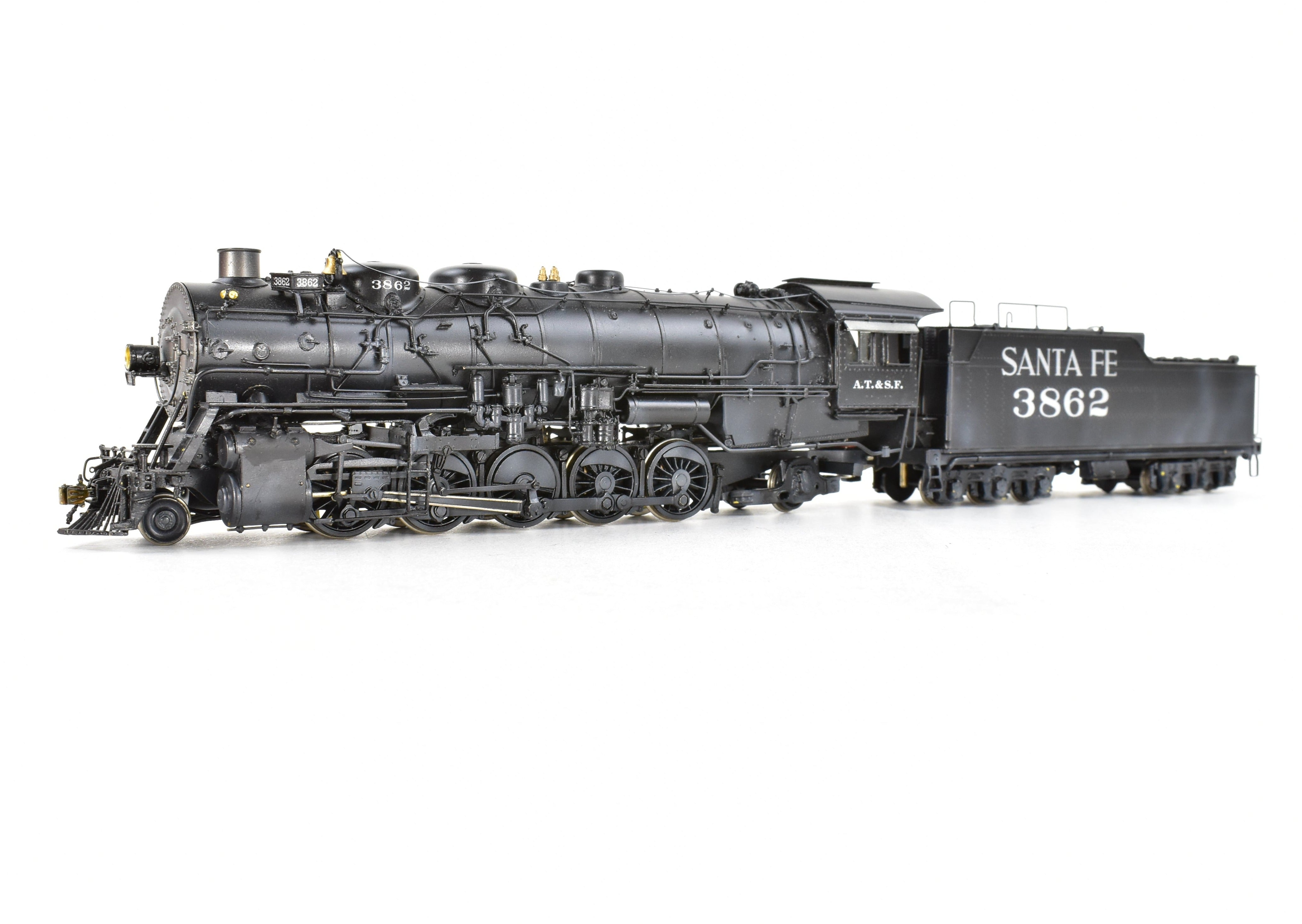 HO Brass Key Imports ATSF Santa Fe 3800 Class 2-10-2 Custom Painted Locomotive No. 3862