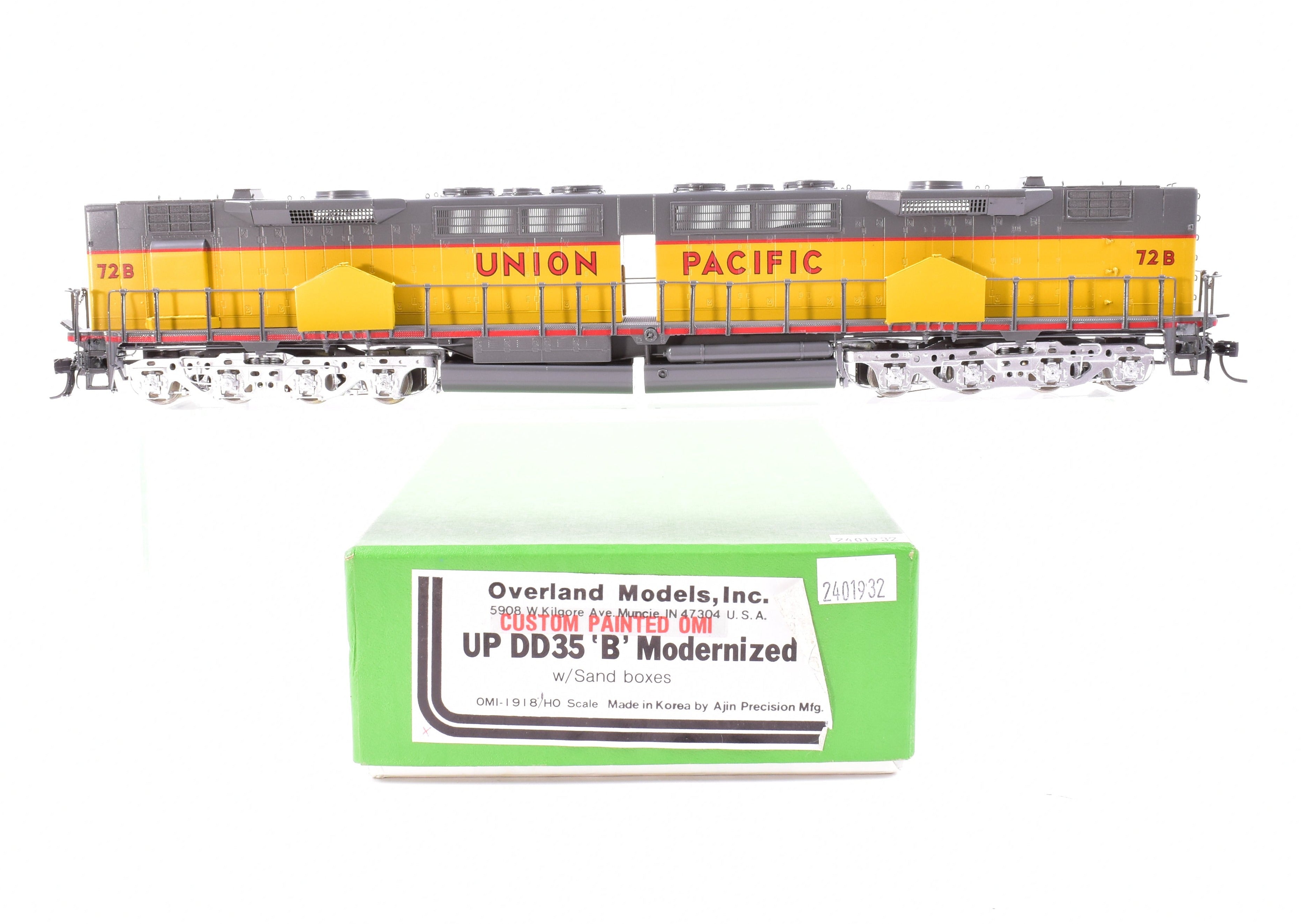 HO Scale Brass Locomotive - Overland Models, Inc. (OMI) Union Pacific (UP) Modernized DD35 B with Sand Boxes and Factory - Equivalent Custom Painting