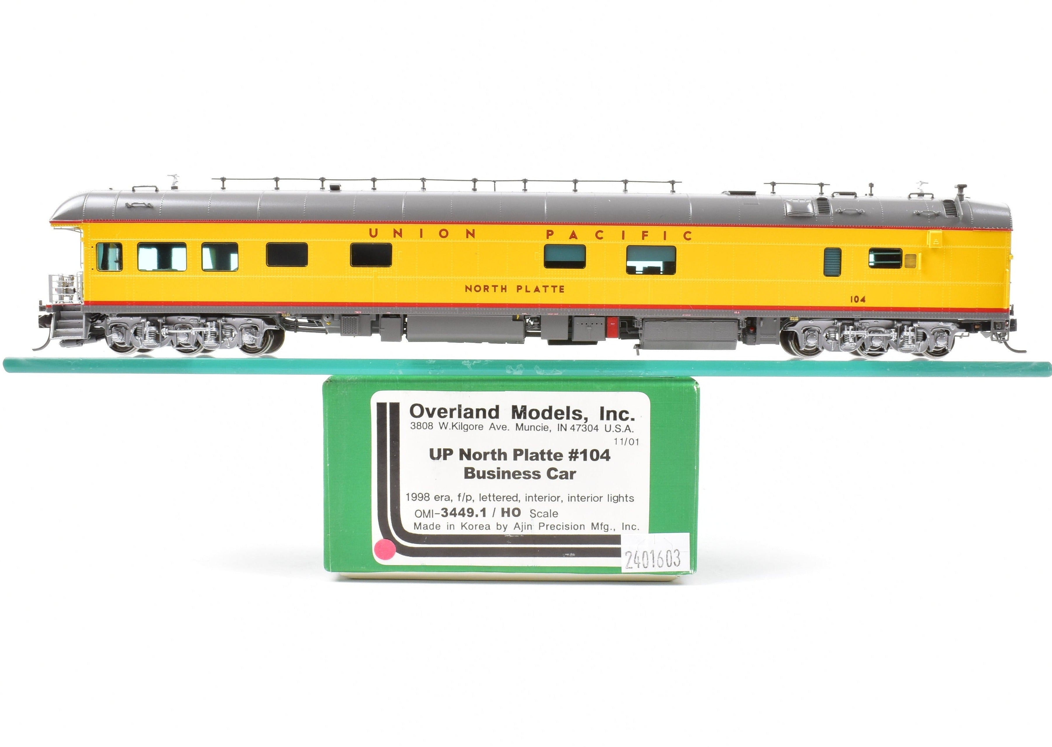 HO Scale Brass Union Pacific North Platte Business Car FP No. 104 by OMI