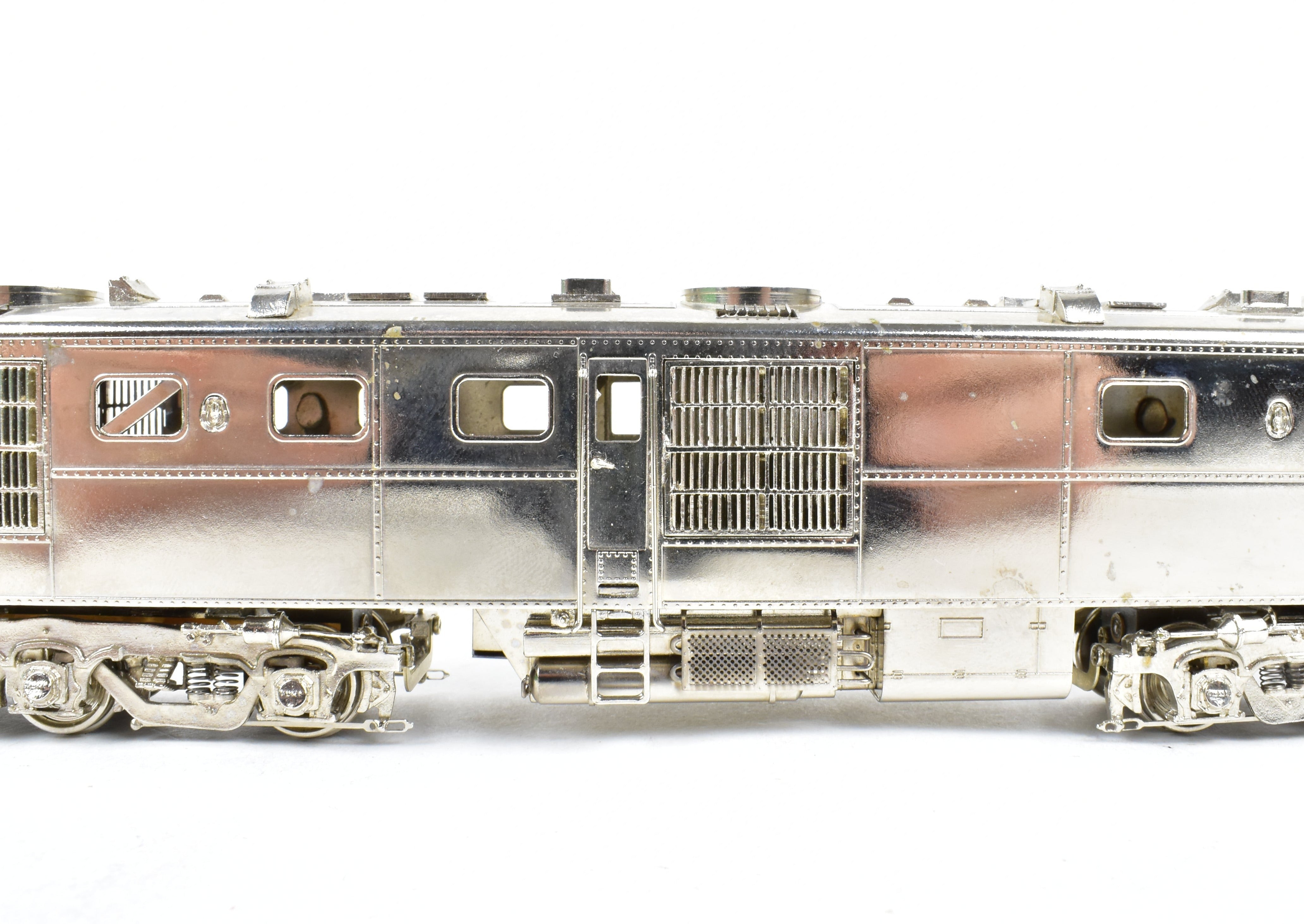 HO Scale Brass Model Train Set by Overland Models Inc. (OMI) - AT&SF Santa Fe ALCO DL - 107A #50 and DL - 108B #50A Factory - Plated but Unlettered Set