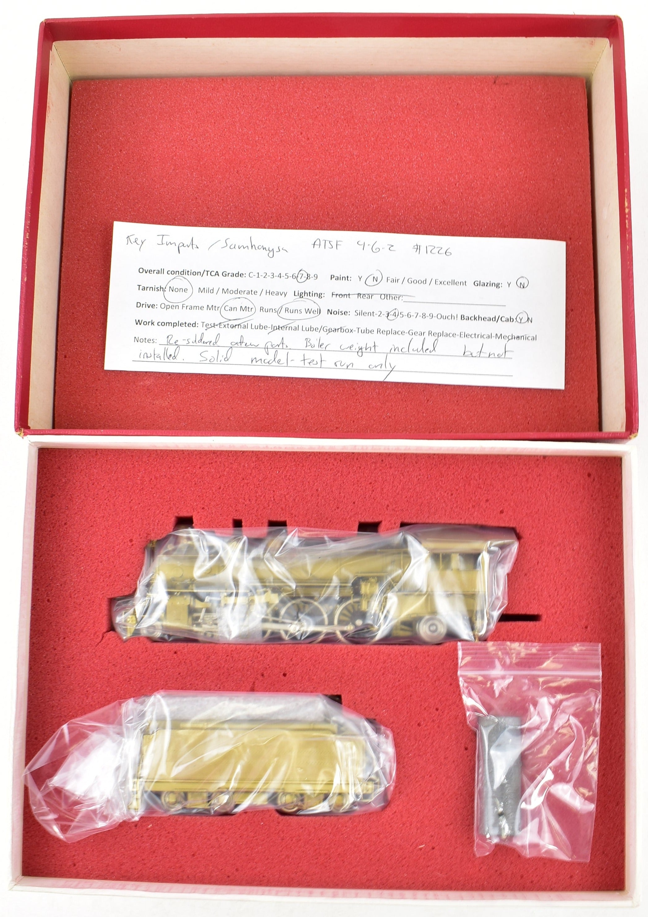 HO Scale Brass Key Imports ATSF - Santa Fe 1226 4-6-2 Pacific Model Train Engine