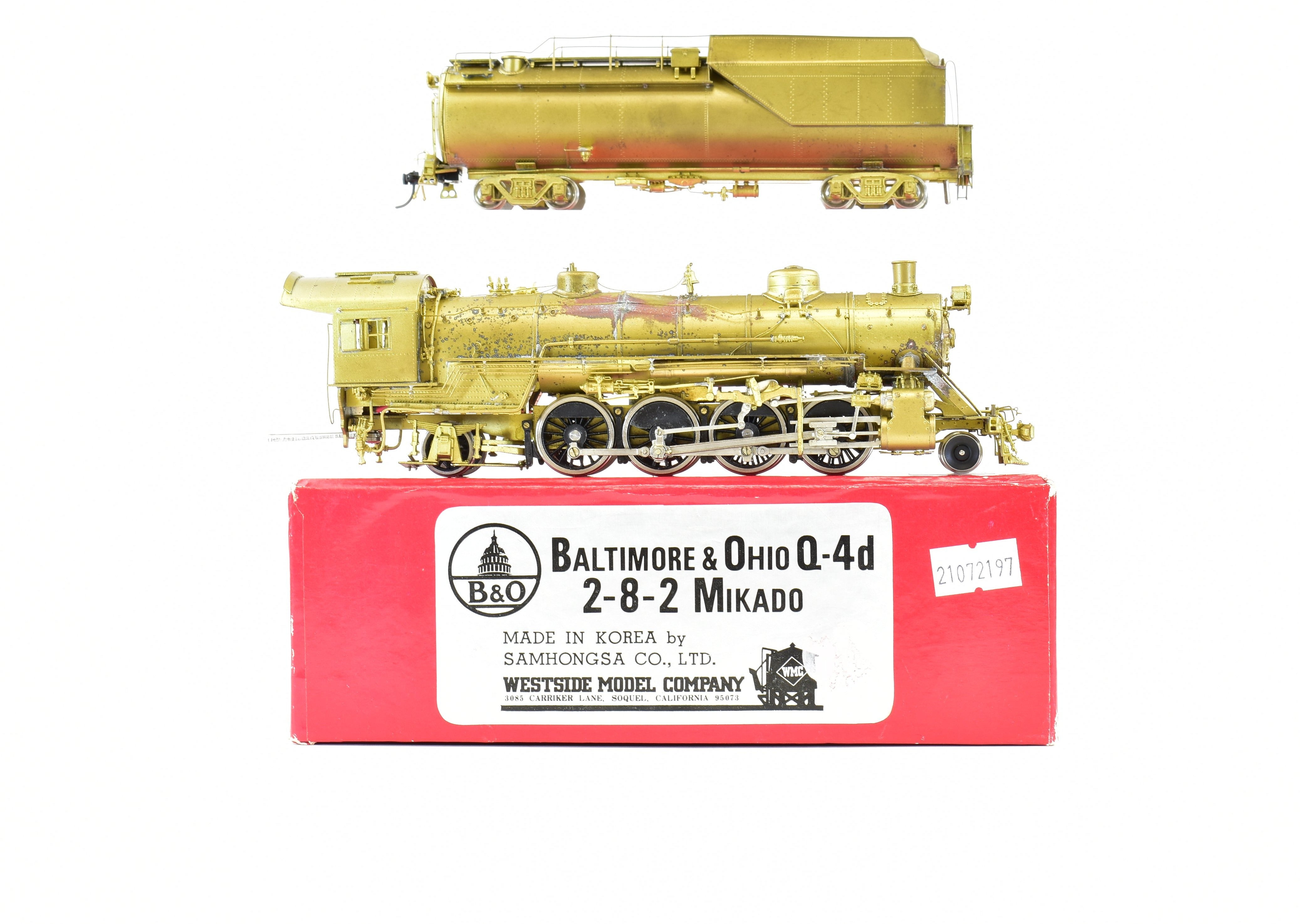 HO Scale Brass B&O - Baltimore & Ohio Q-4d 2-8-2 Model by Westside