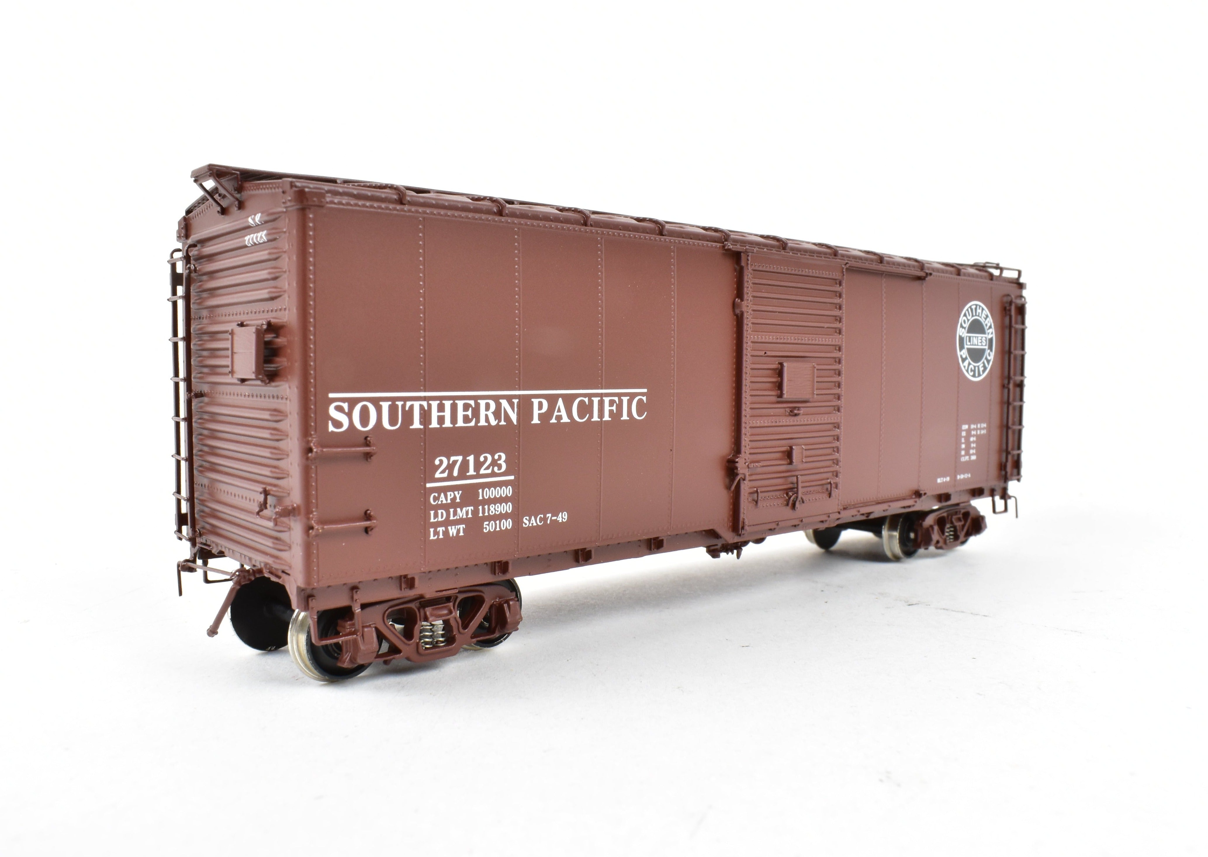 HO Scale Brass Challenger Imports CIL Southern Pacific Class B - 50 - 12 - A Rebuilt Steel Side Box Car Factory Painted with Number 27123