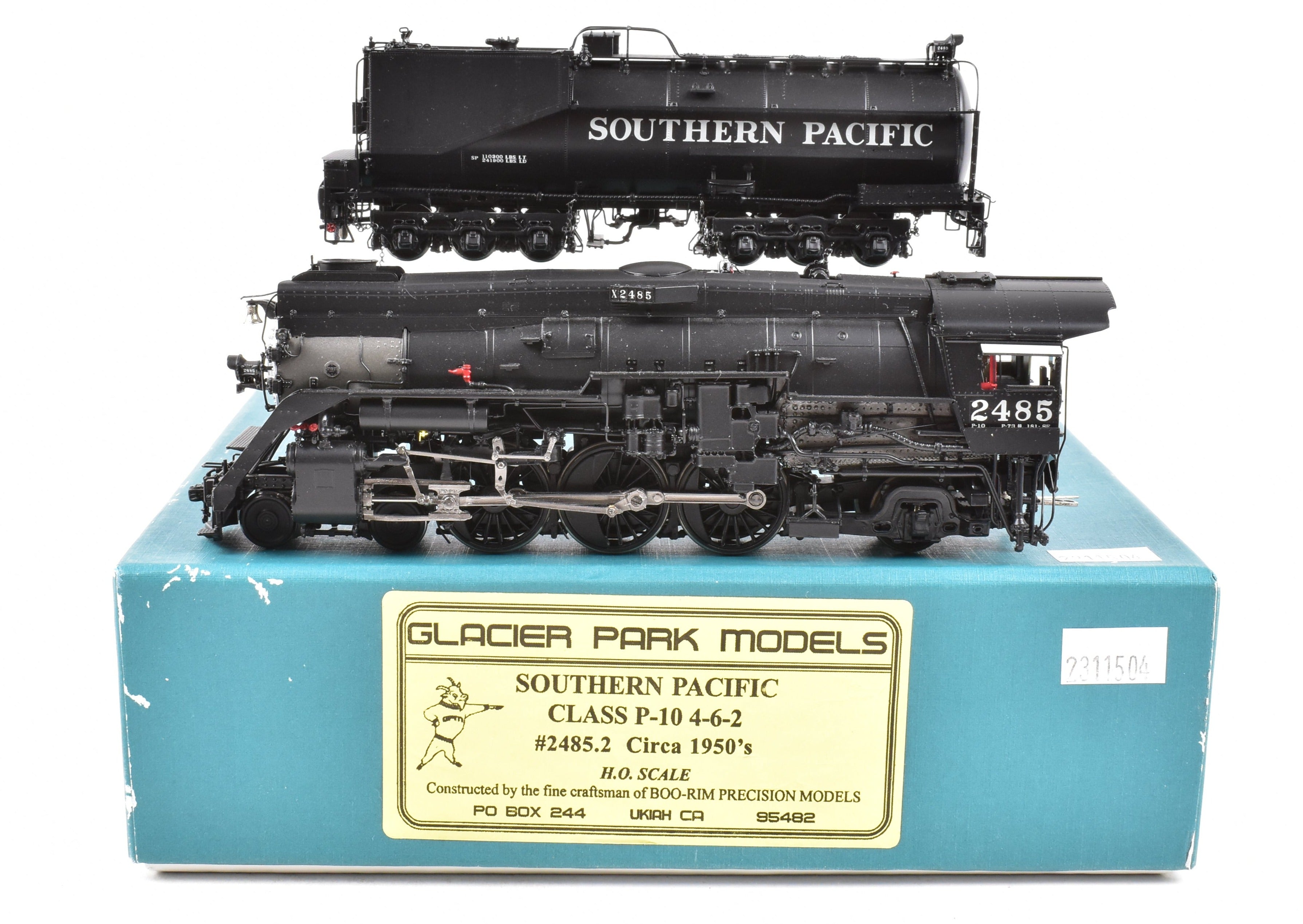 HO Scale Brass GPM Southern Pacific Class P - 10 4 - 6 - 2 FP Locomotive No. 2485