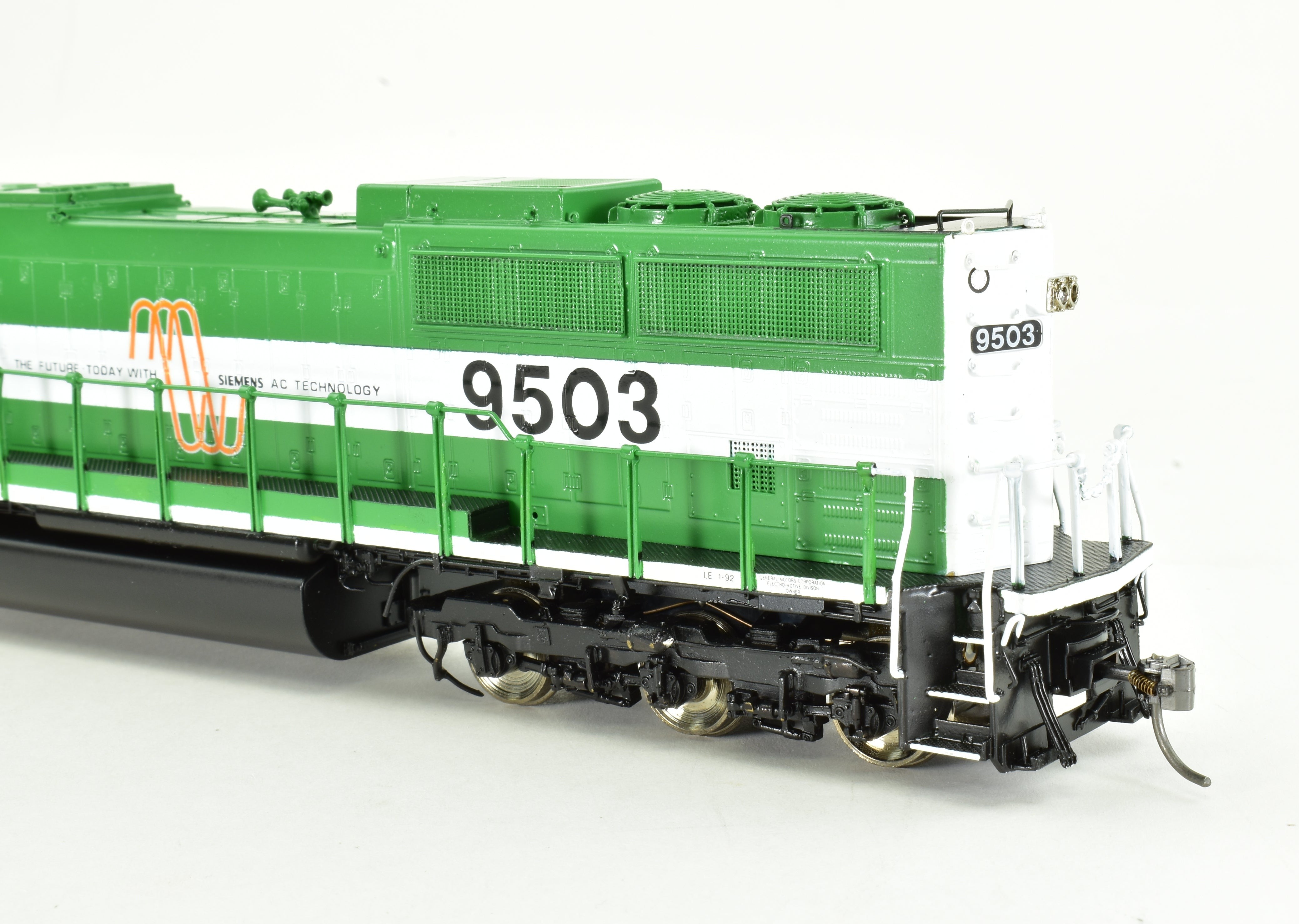 HO Scale Brass Locomotive Model - Overland Models, Inc. Burlington Northern SD60MAC FP No. 9503 with HTCR Trucks