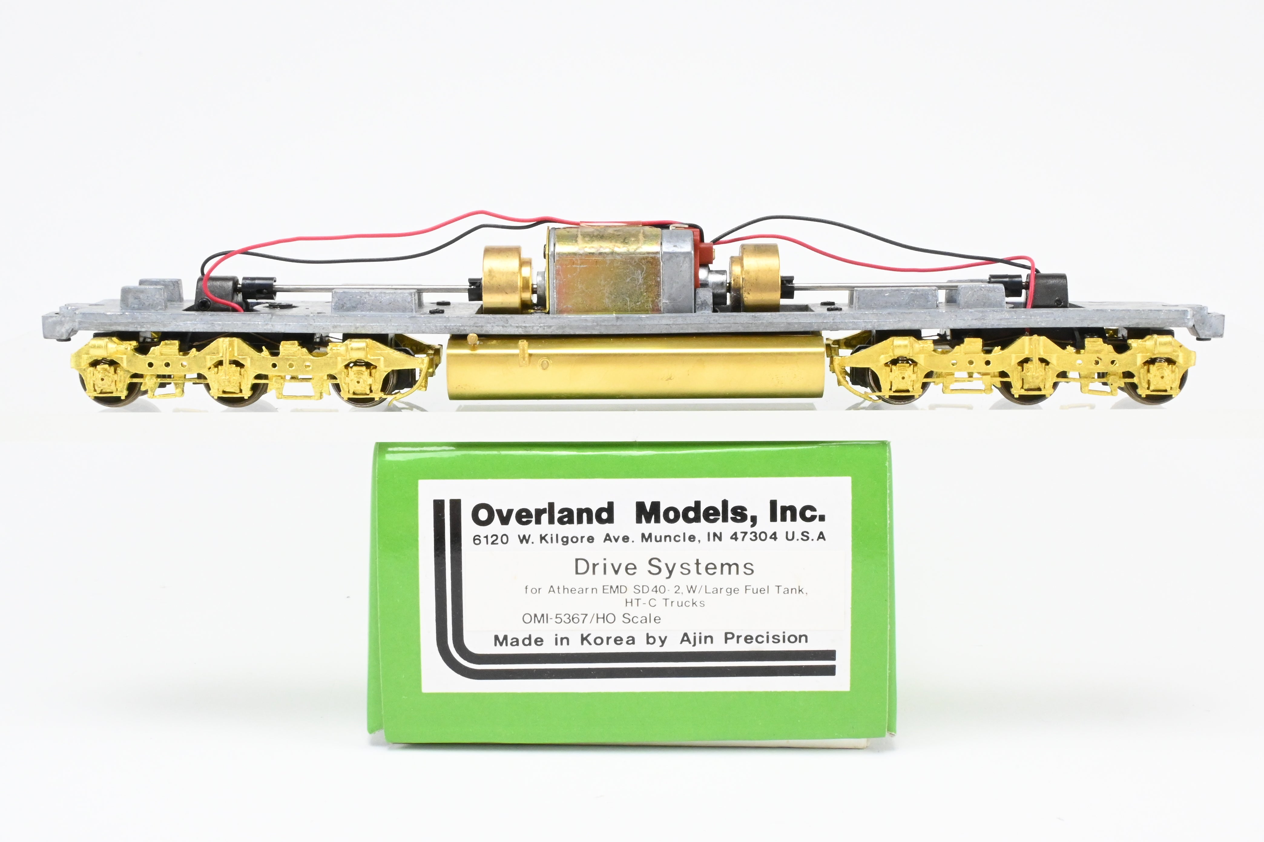 HO Scale Brass Model Train Drive Systems by Overland Models Inc. for Athearn EMD SD40 - 2 Locomotives with HT - C Trucks and Large Fuel Tank