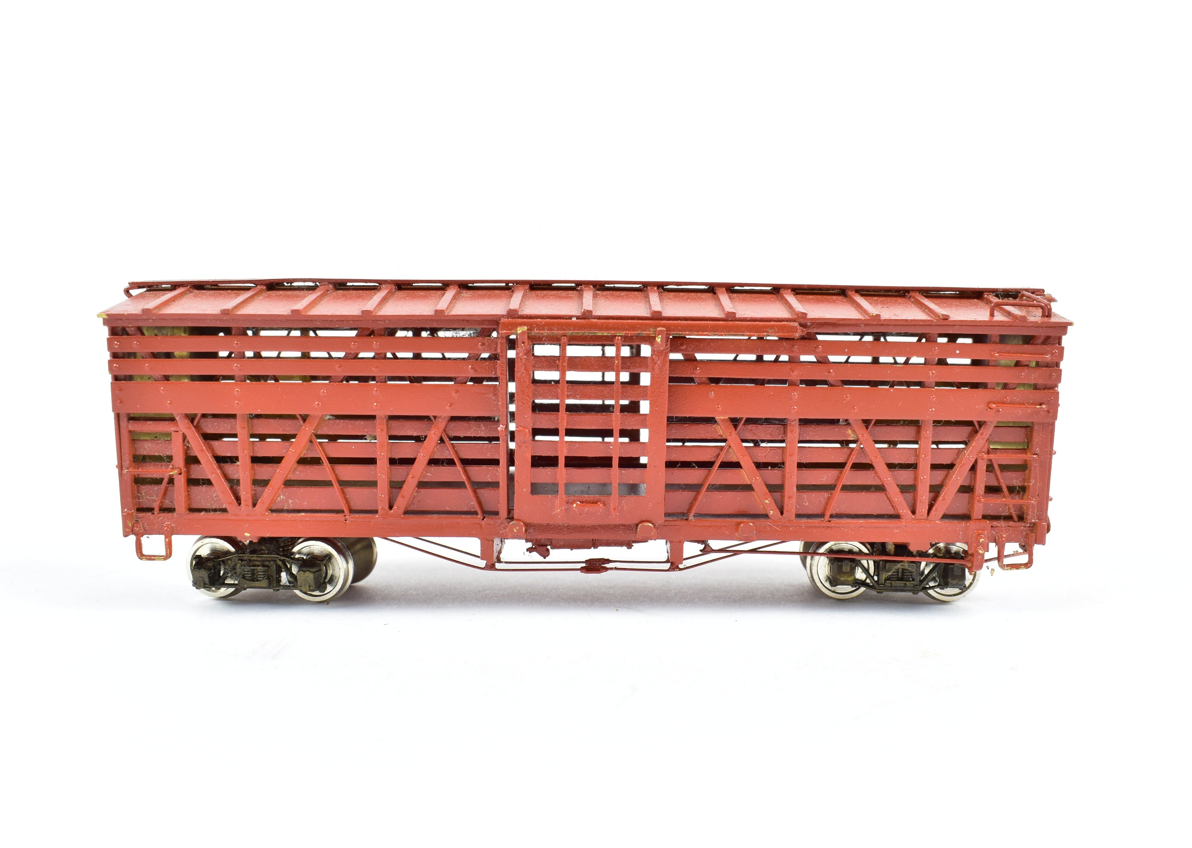HOn3 Scale Brass Precision Model 30' Stock Car by Precision Scale Co. for Colorado and Southern (C&S) or Rio Grande Southern (RGS) Railroads, Sold As-Is