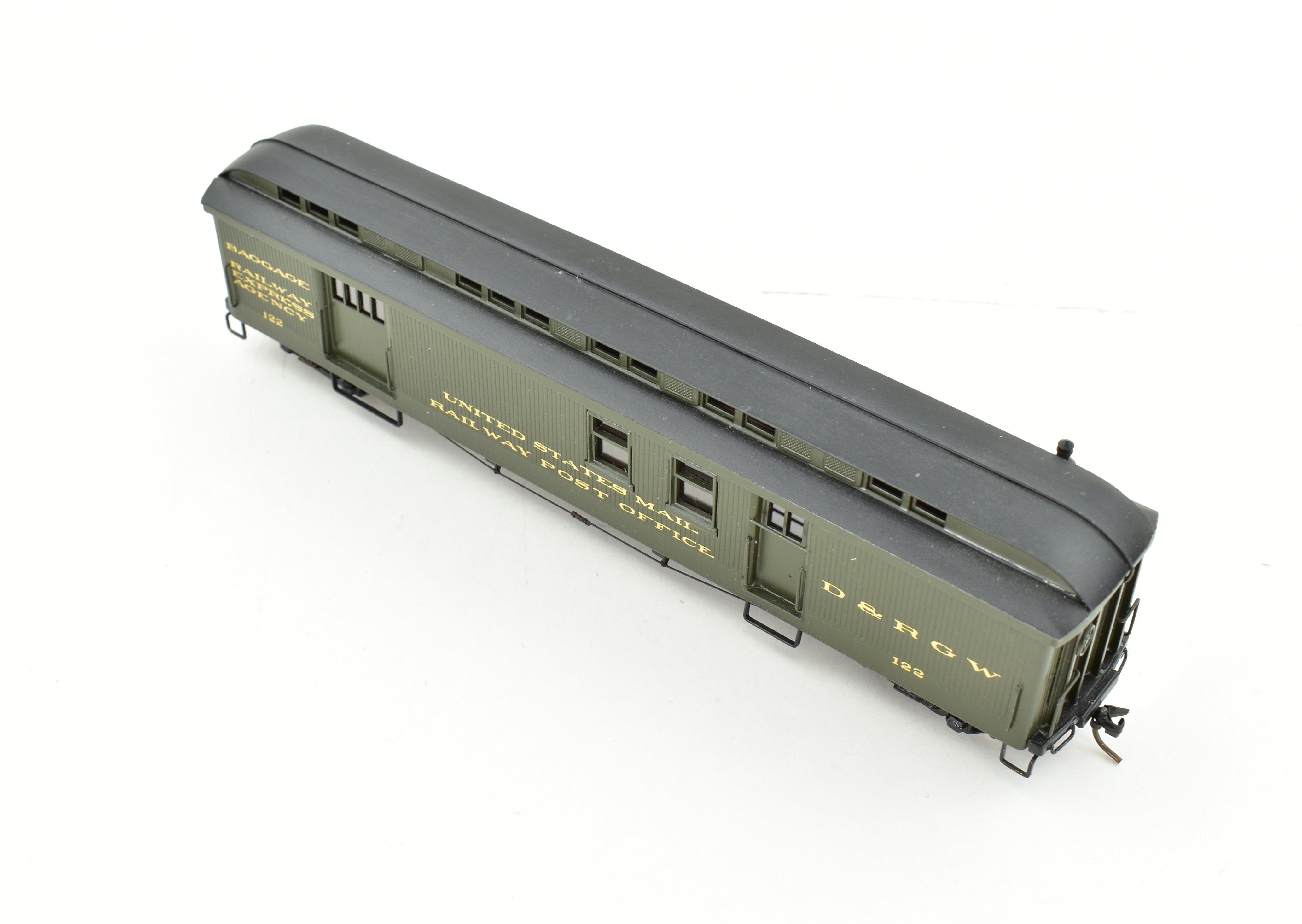 HOn3 Scale Custom-Painted Brass D&RGW - Denver & Rio Grande Western RPO Car by NJ Custom Brass, No Original Box