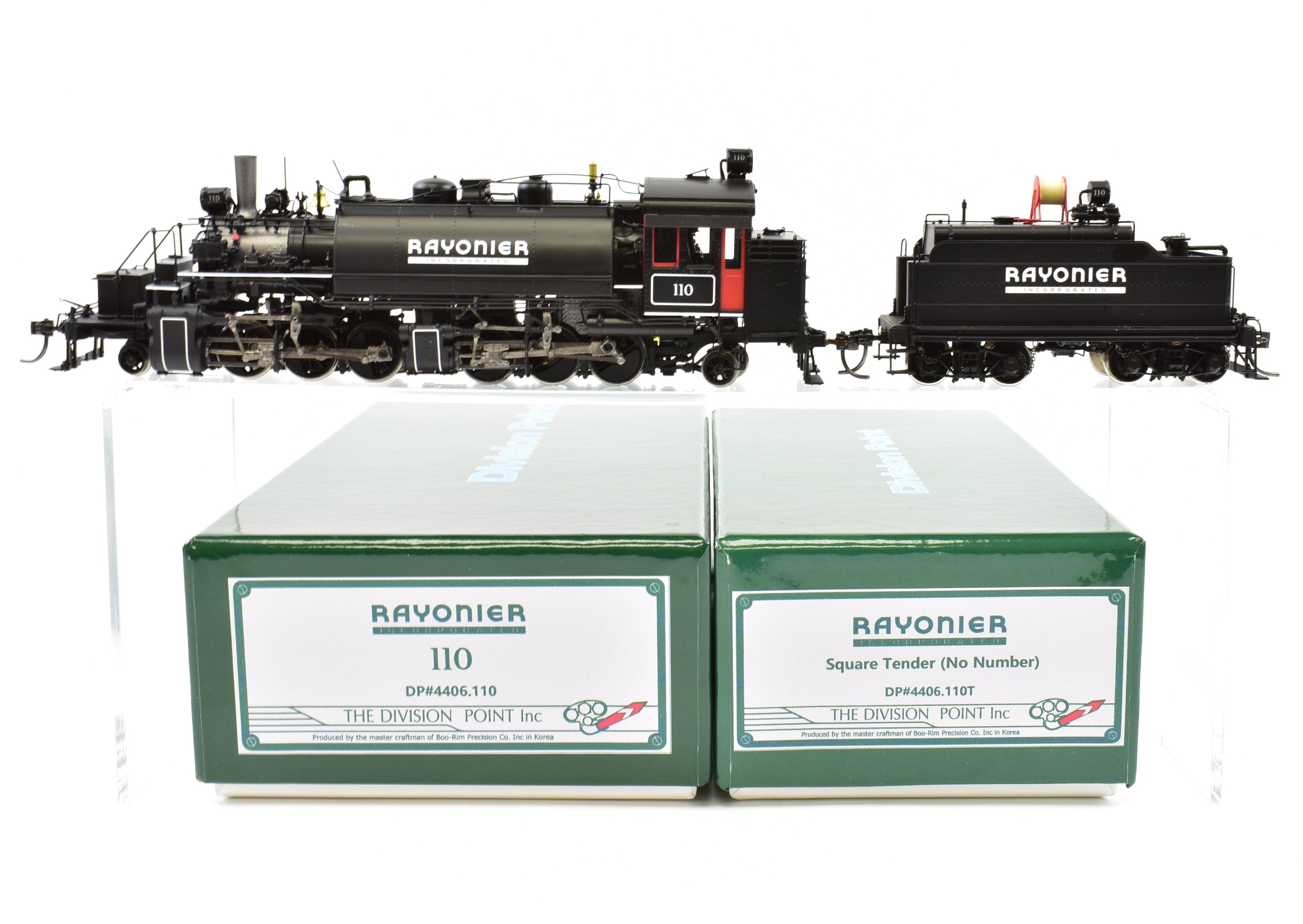 High - Quality HO Scale Brass Division Point (DVP) Baldwin Logging Mallet Steam Locomotive #110 2 - 6 - 6 - 2T with Auxiliary Tender - The Last Available Model from Rayonier Incorporated