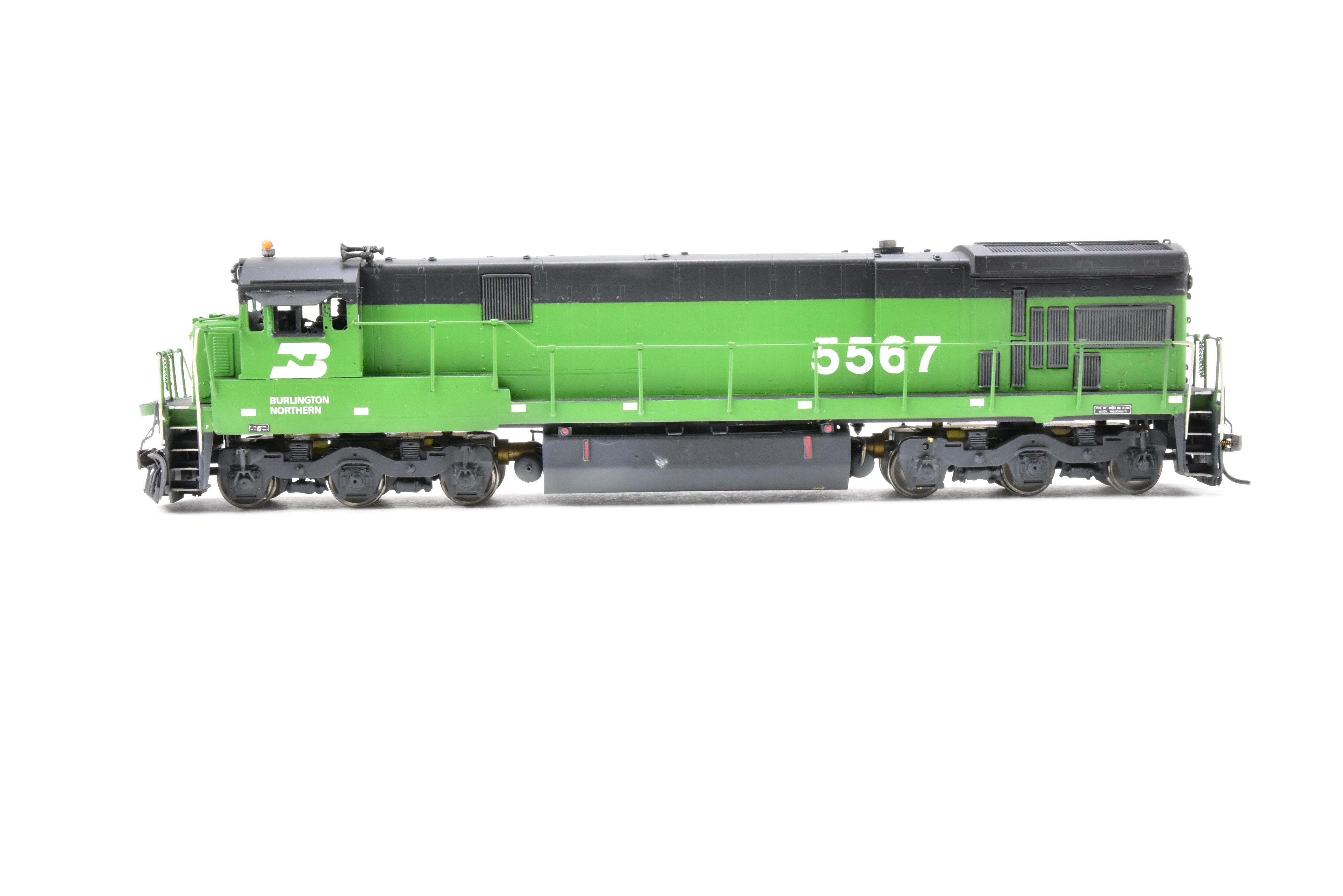 HO Scale Brass Model Train Locomotive - Overland Models Inc. Burlington Northern GE C30 - 7 Four Window Cab Custom Painted Locomotive No. 5567