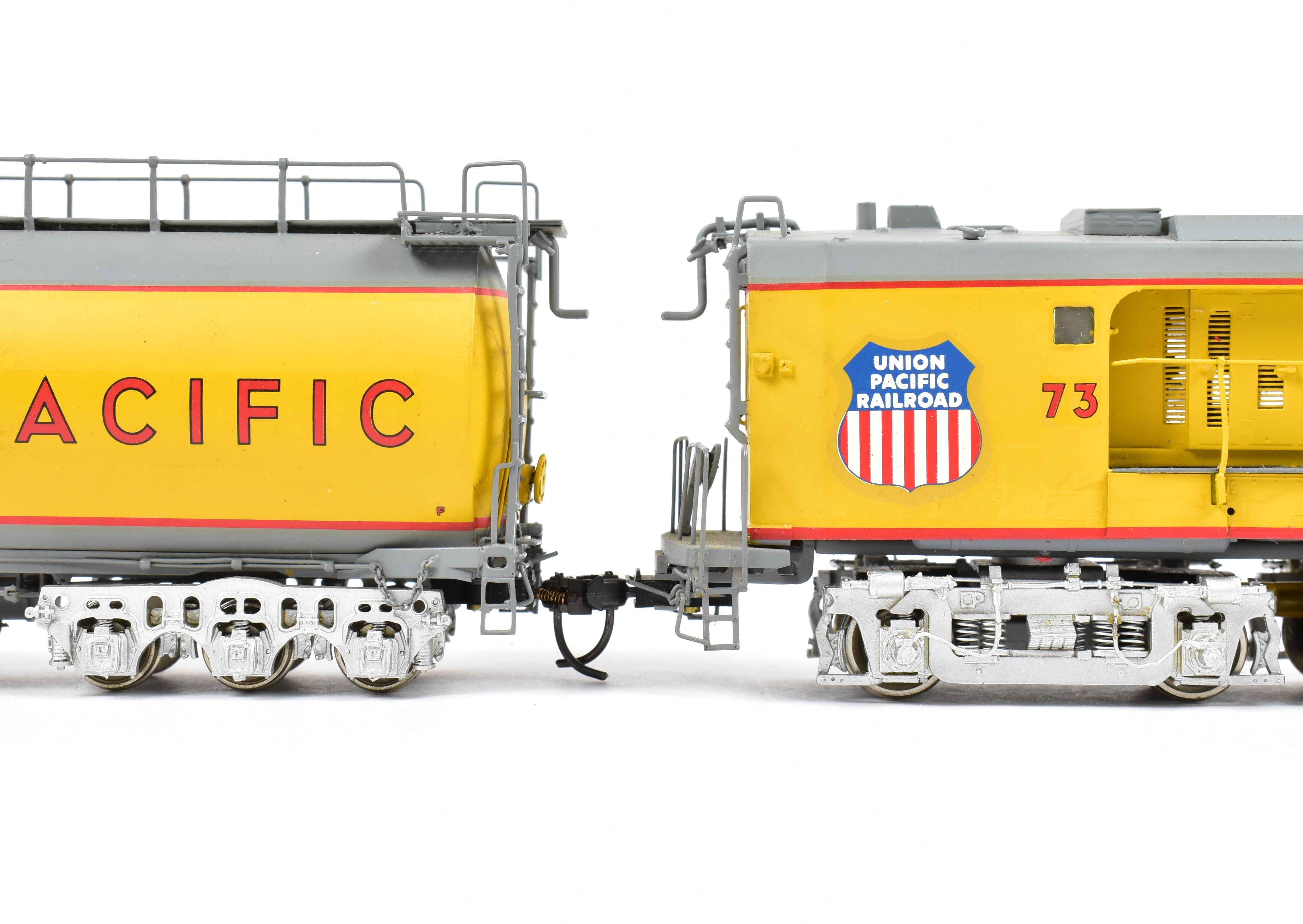 HO Brass OMI UP Union Pacific Veranda Turbine Round Tender #73 Custom Painted